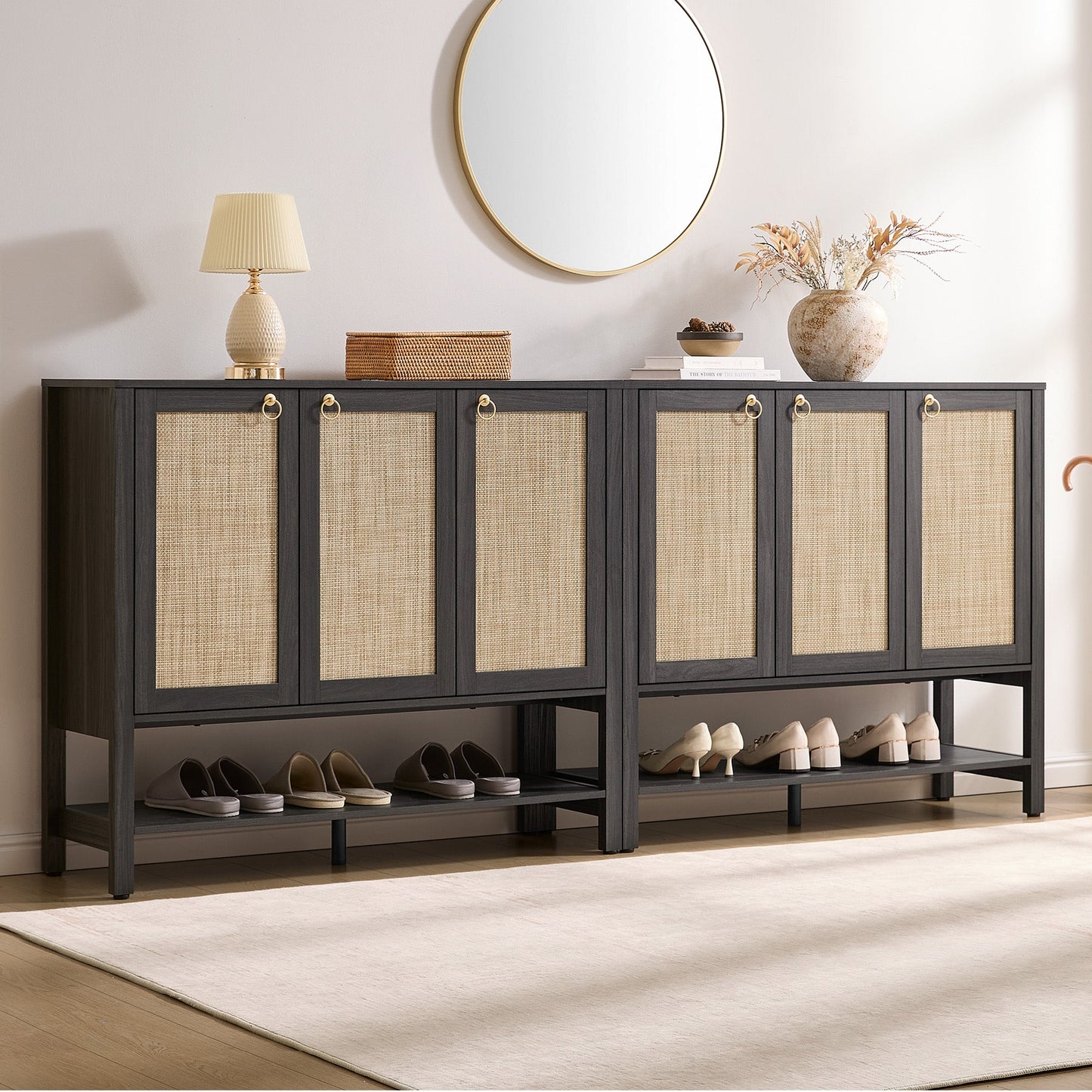 Terra Rattan Shoe Cabinet with Storage
