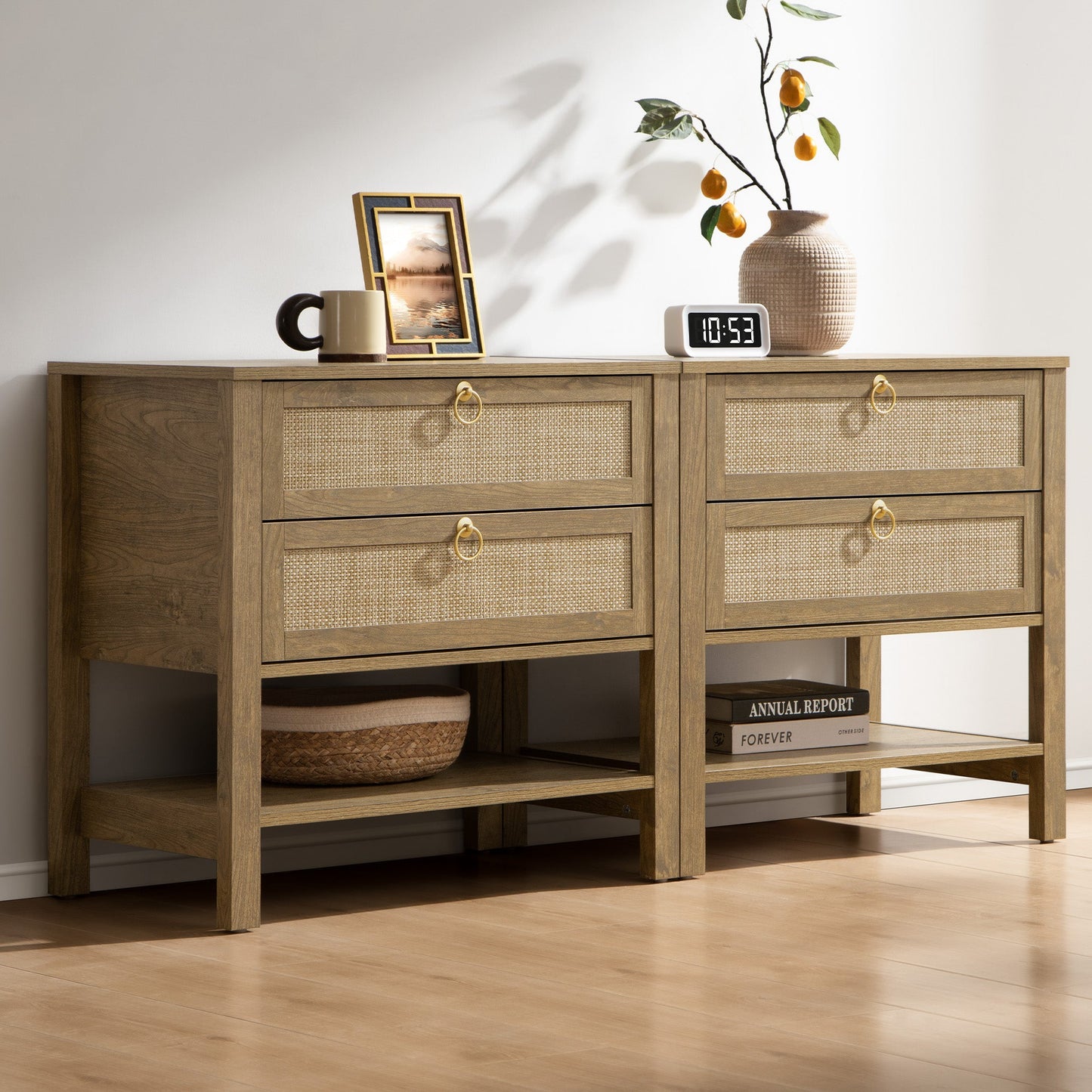Terra White Nightstand, 25.6Inch Height
