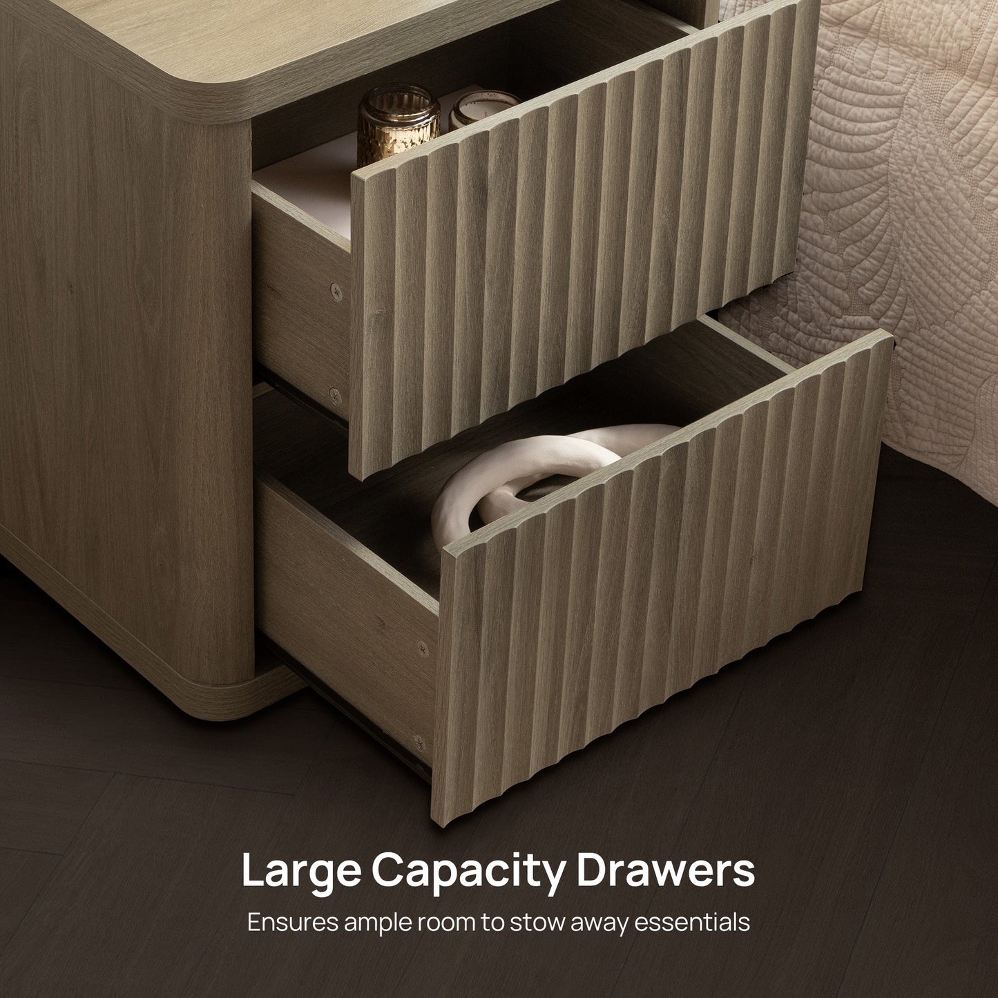 Cas Nightstand with 2 Drawers