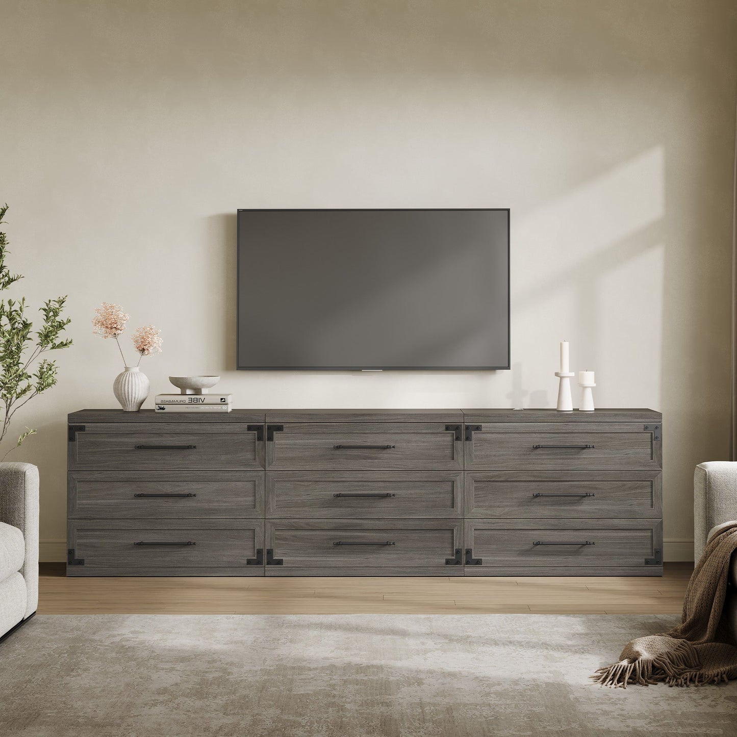 Willow 3-Drawers Nightstands Set