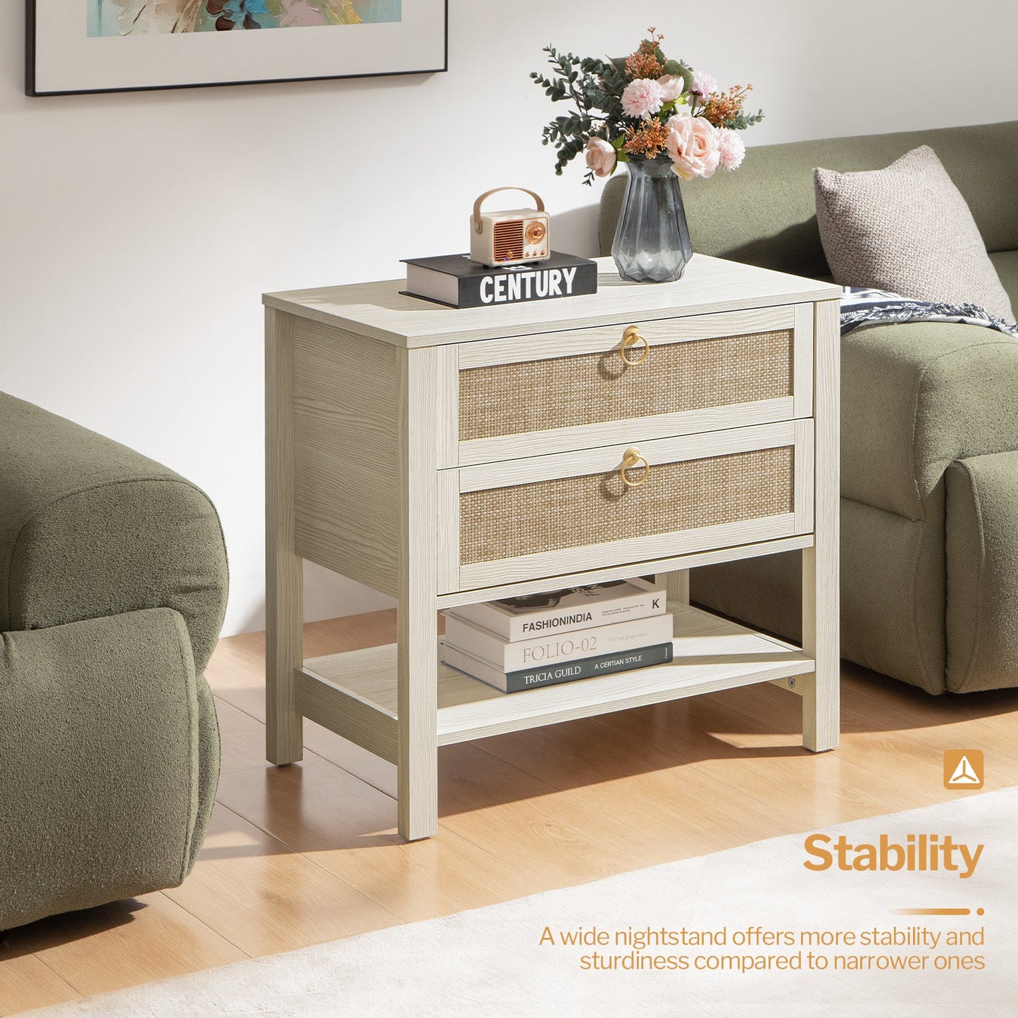 Terra 4 Doors Sideboard and 2 Drawers Nightstands Set