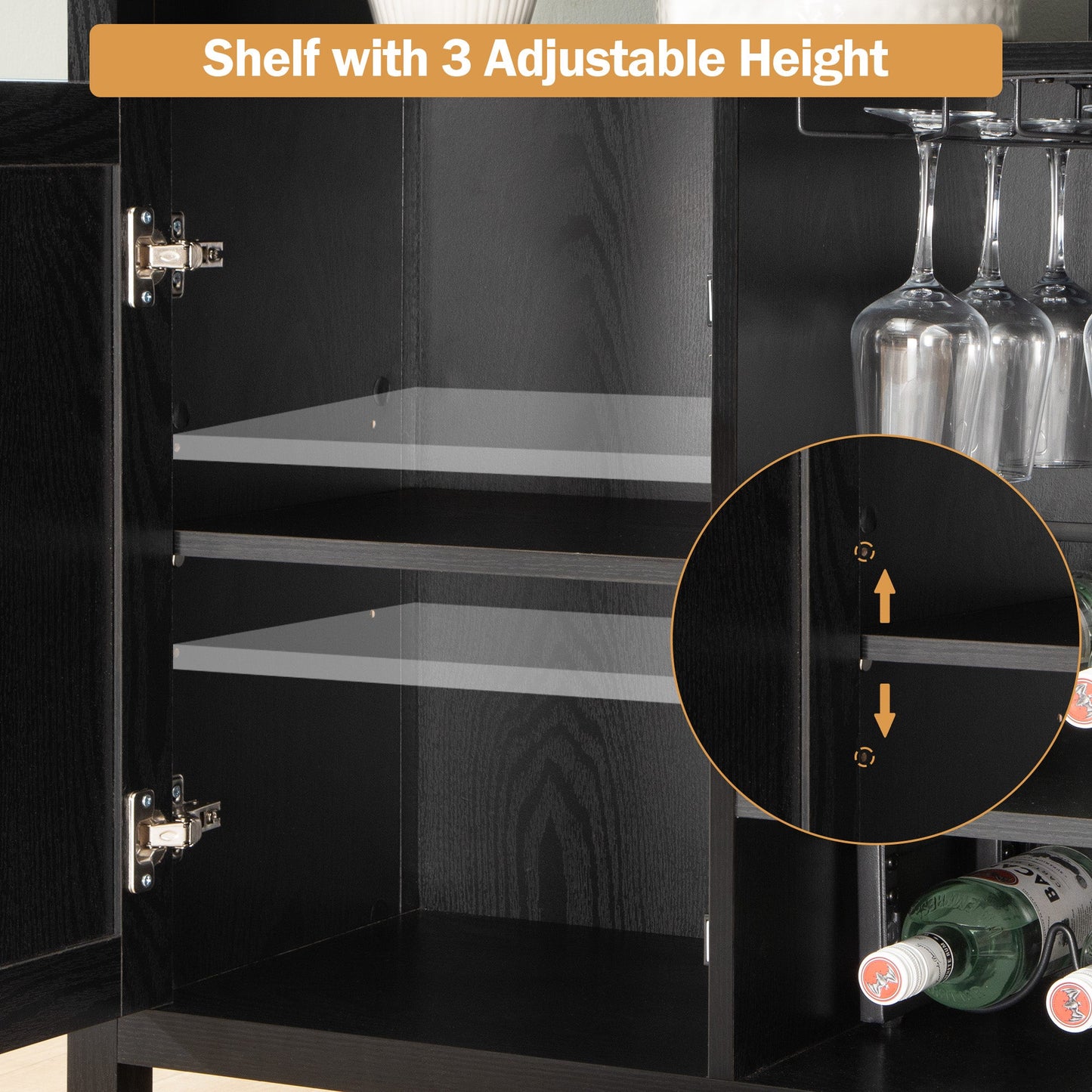 Savanna Bar Cabinet with Glass Holder
