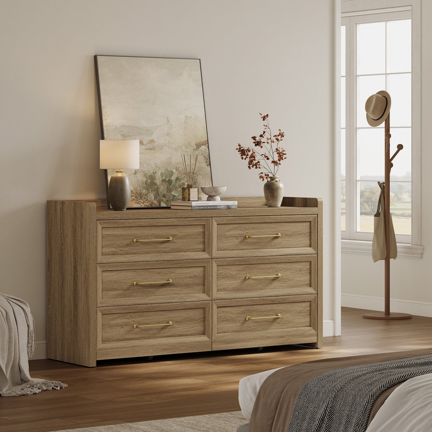 Helio White 6 Drawers Dresser