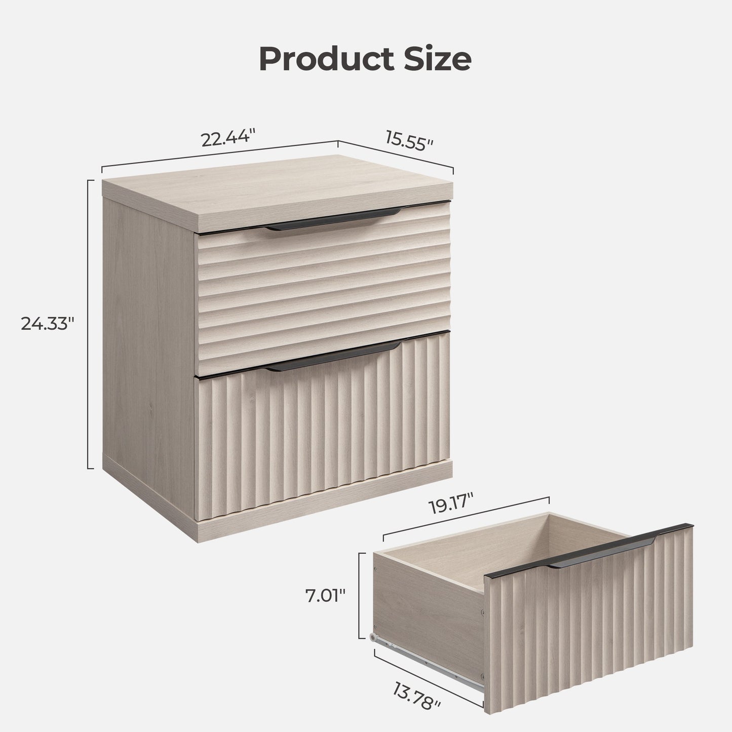 Stria Nightstand with Storage