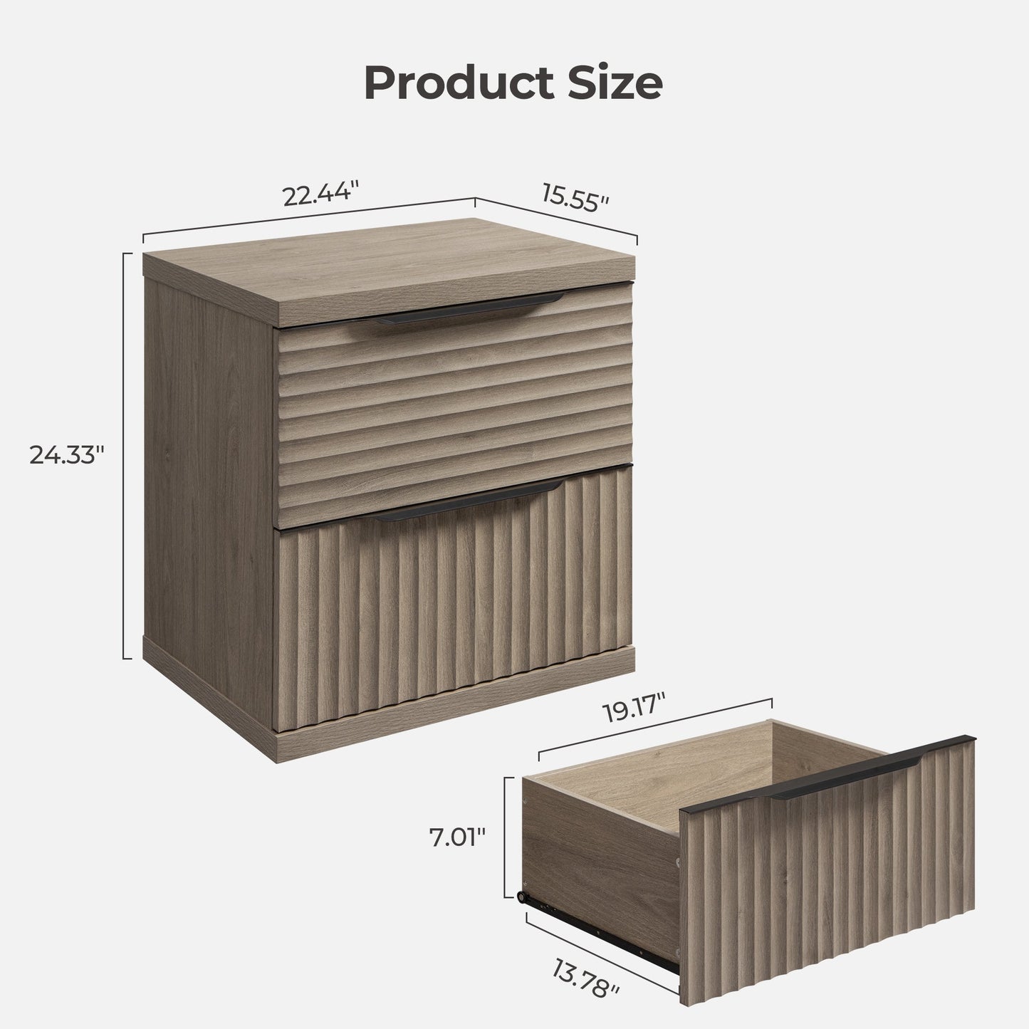Stria Nightstand with Storage