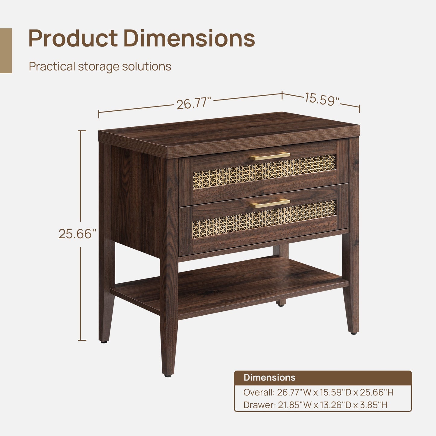 Andy Nightstand Set With 2 Doors