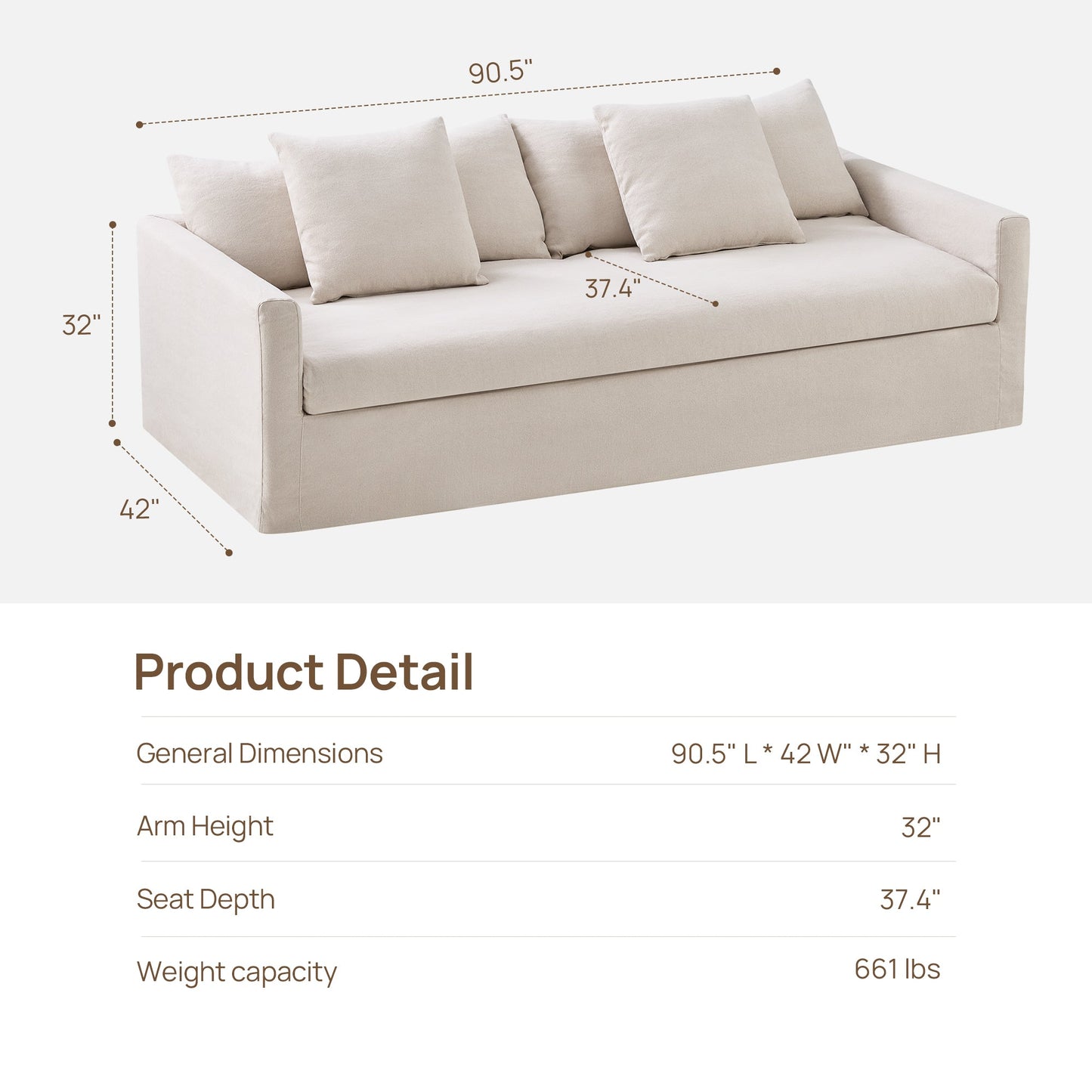 Eira Sofa with Deep Seating