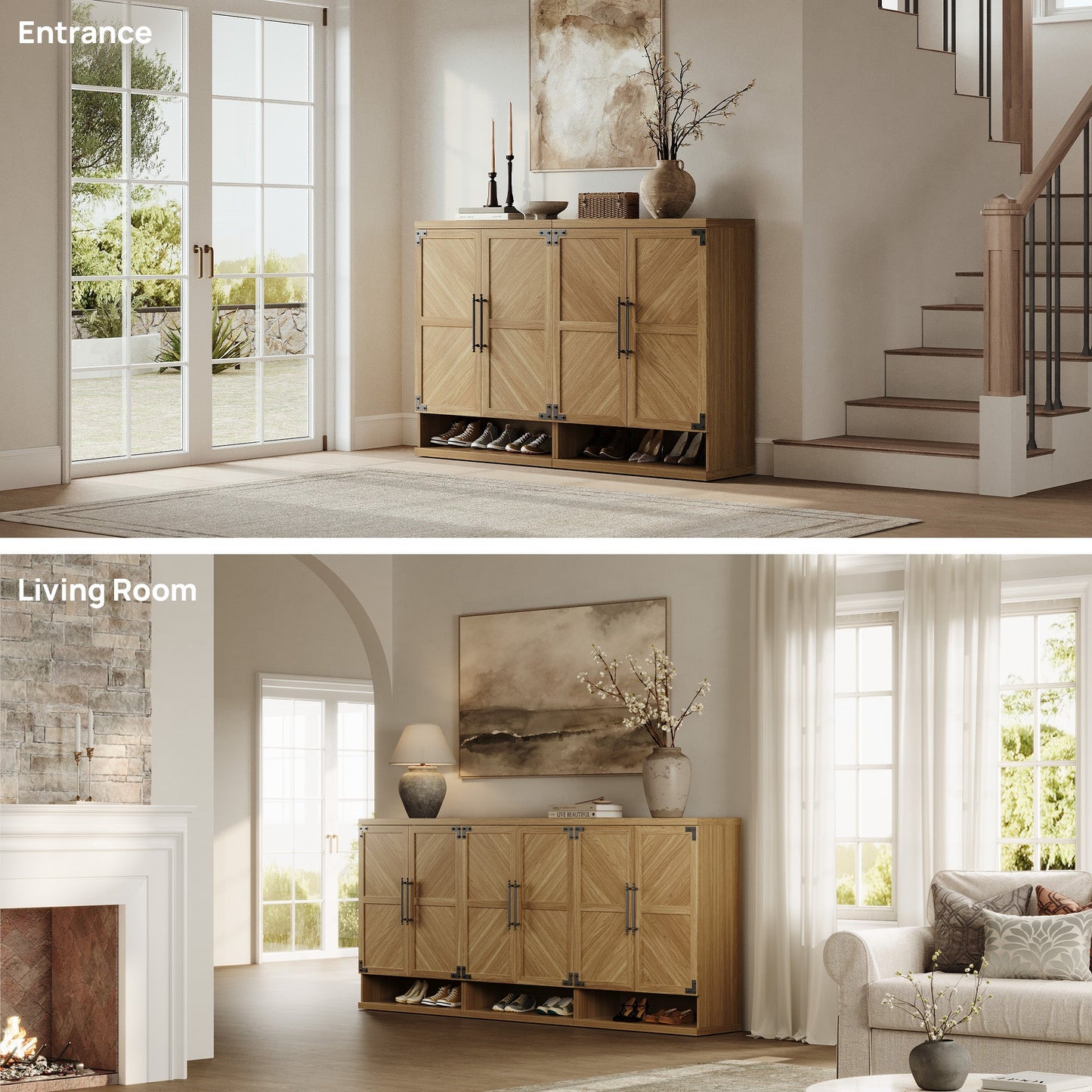 Willow Shoe Cabinet with 2 Doors for Entryway