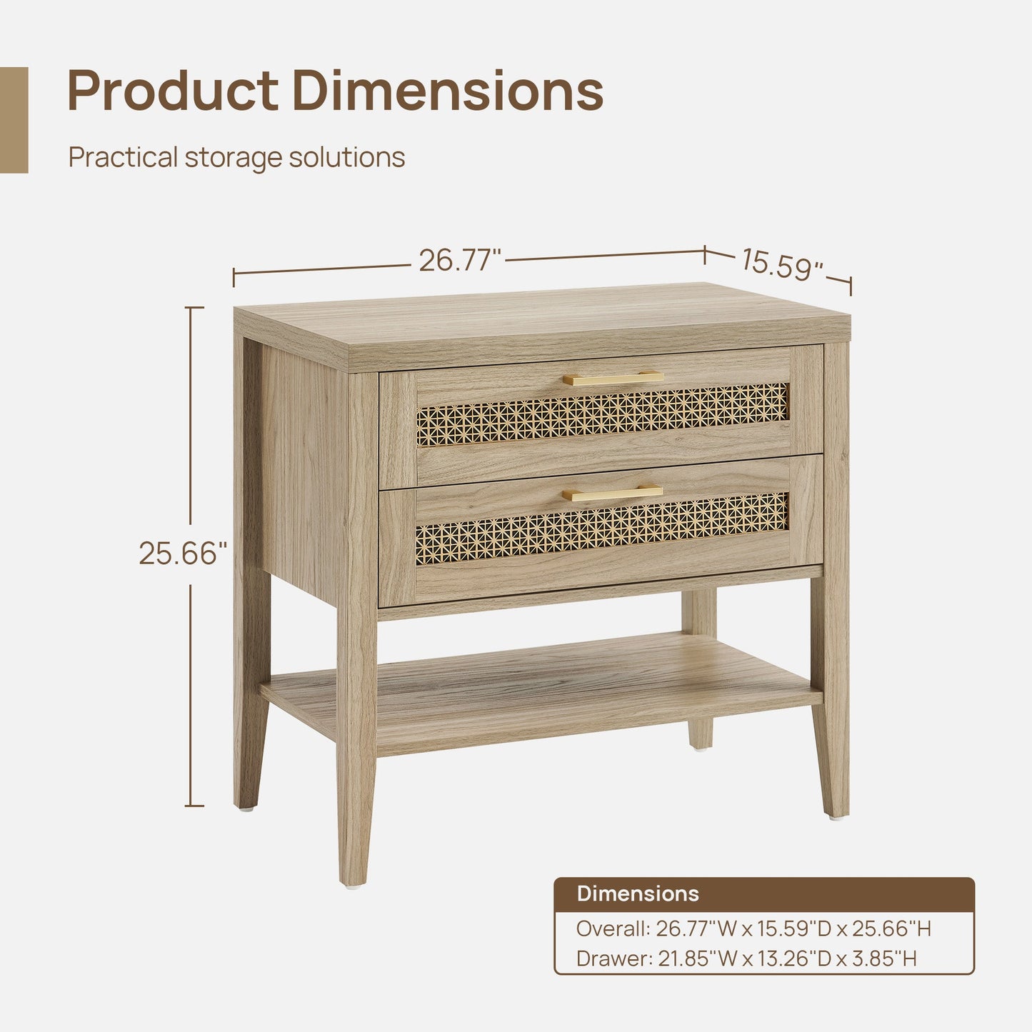 Andy Nightstand Set With 2 Doors
