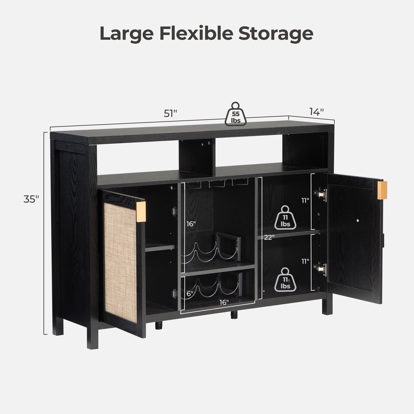 Savanna Bar Cabinet with Glass Holder