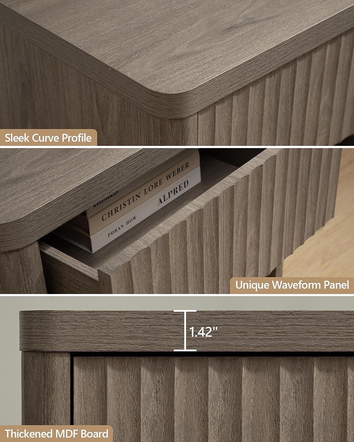 Stria 6-Drawer Dresser and Cas Nightstand Set