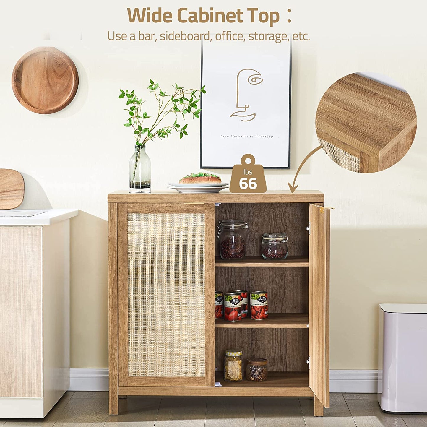 Savanna Buffet Cabinet, Boho Style