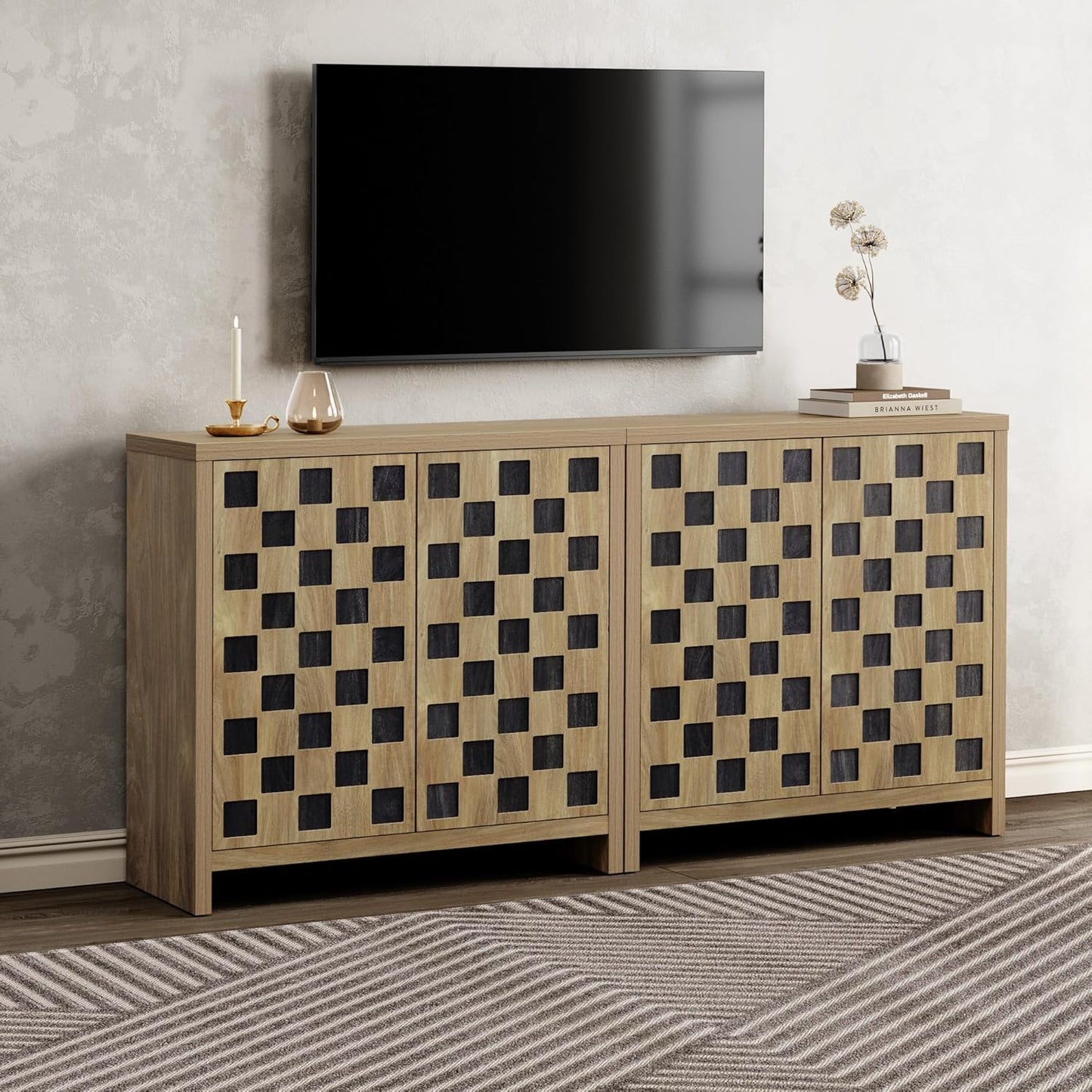 Checkered Sideboard with Doors