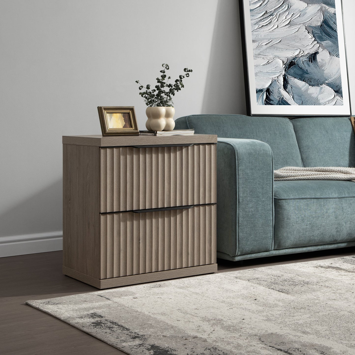 Stria Nightstand with Storage