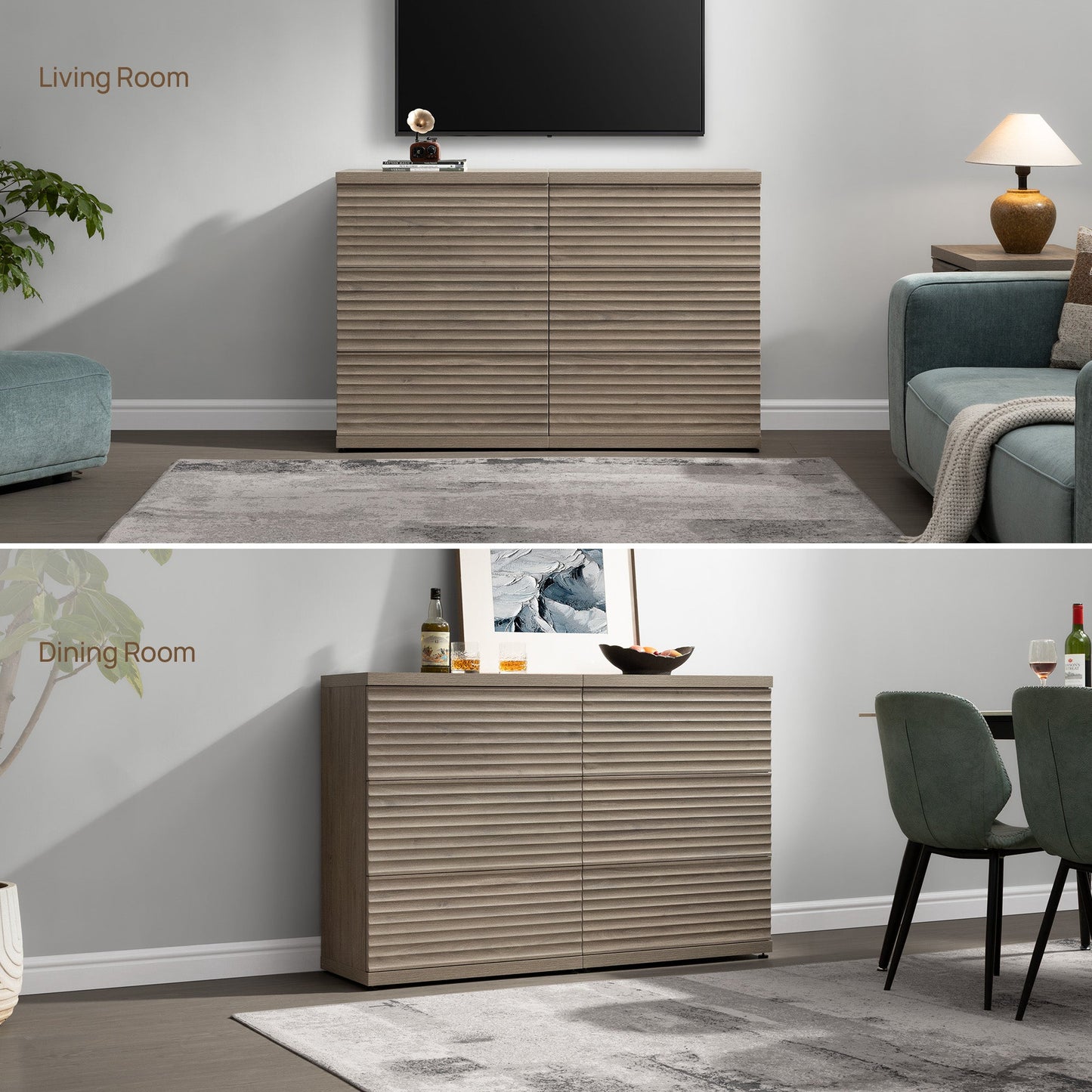 Stria Sideboard with 3 Drawers