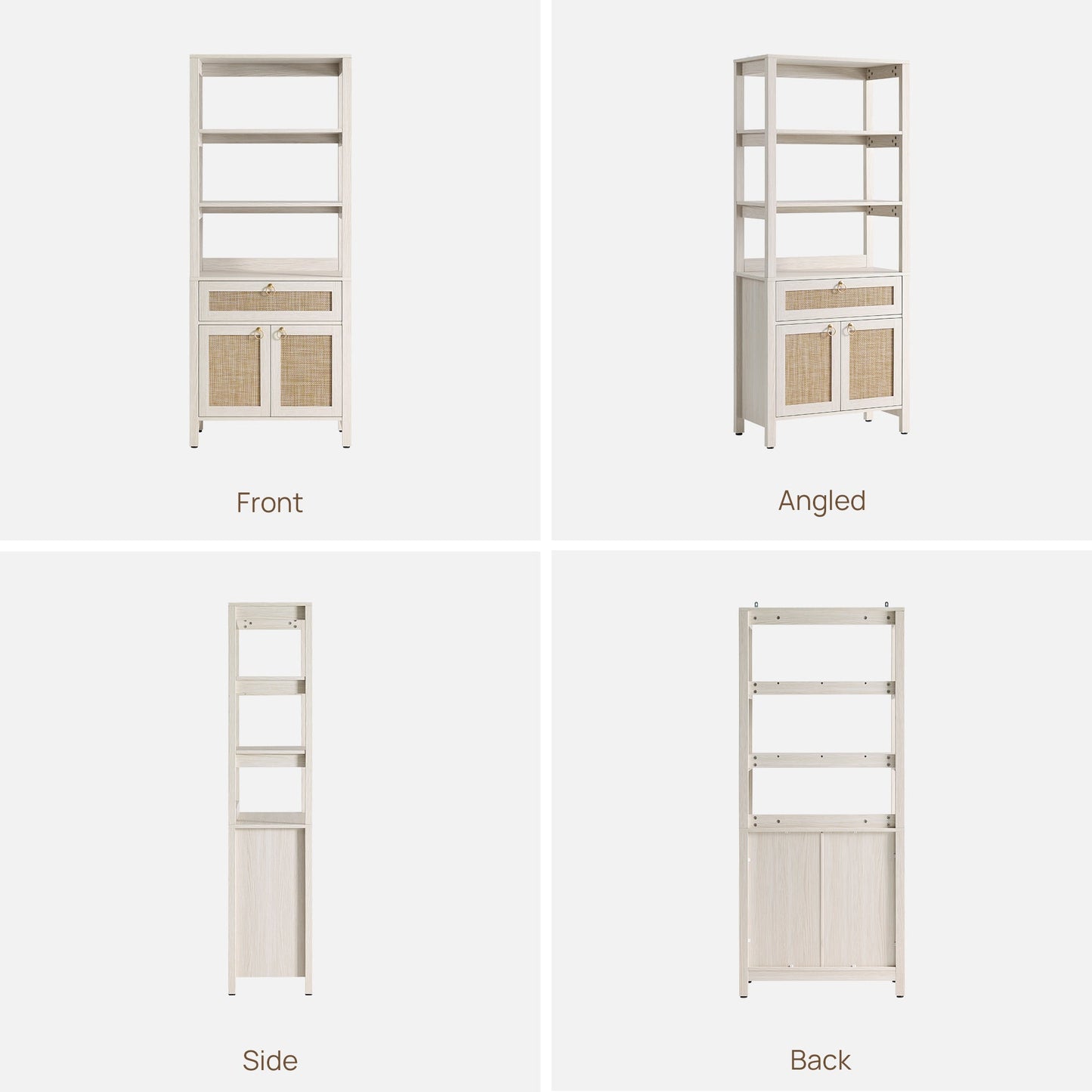 Terra 68.5Inch Bookshelf with Drawers