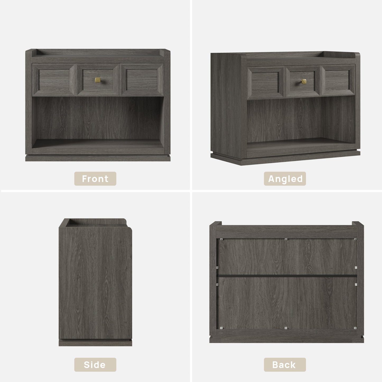 Helio 6-Drawer Dresser and Nightstands Set For Bedroom