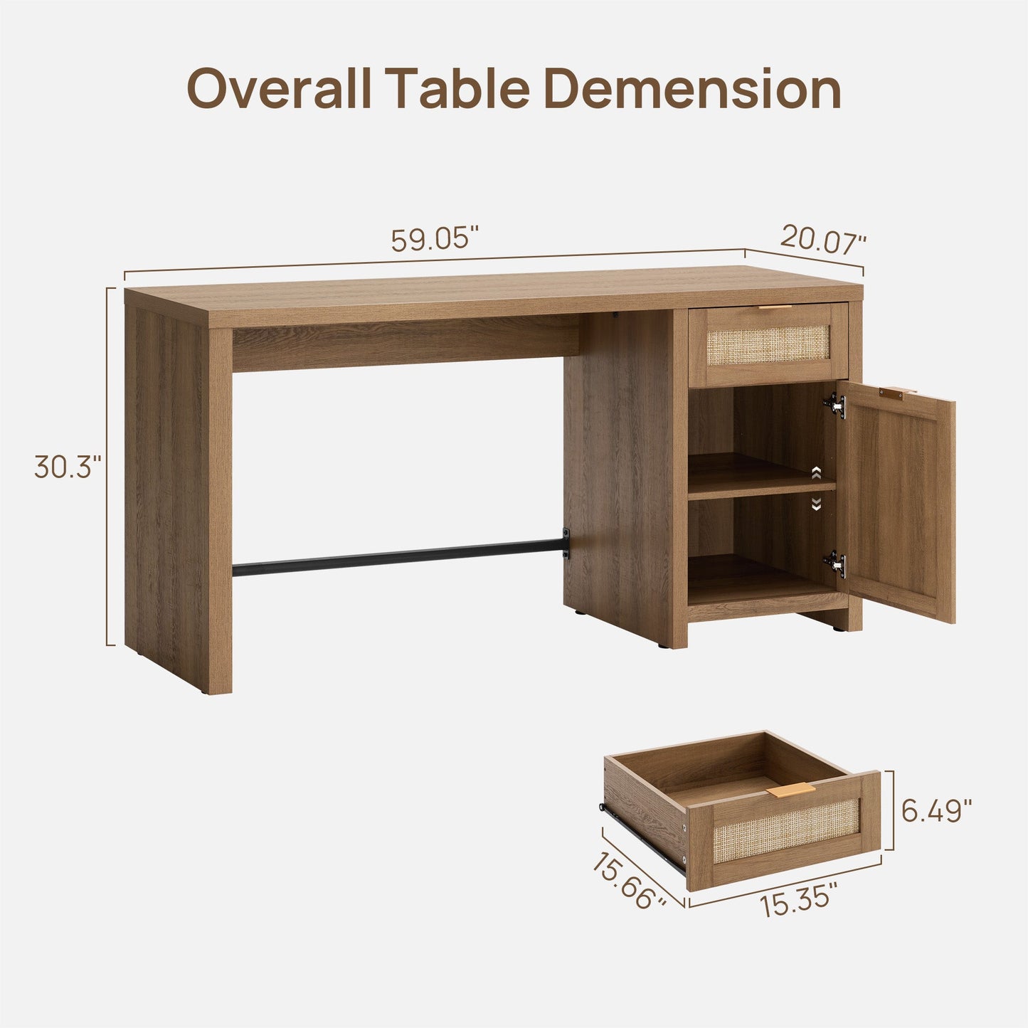 Savanna Vanity Desk with Door