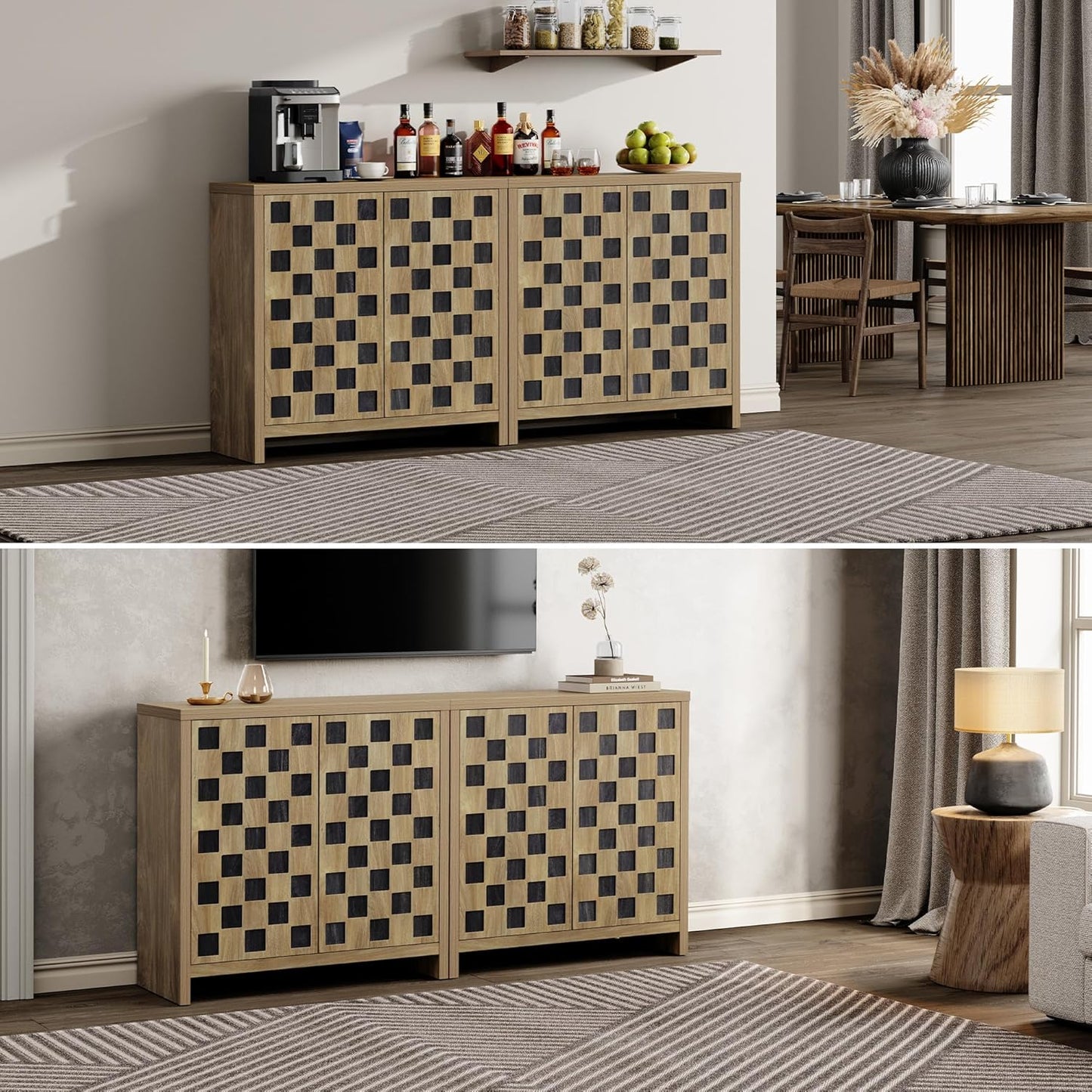 Checkered Sideboard with Doors
