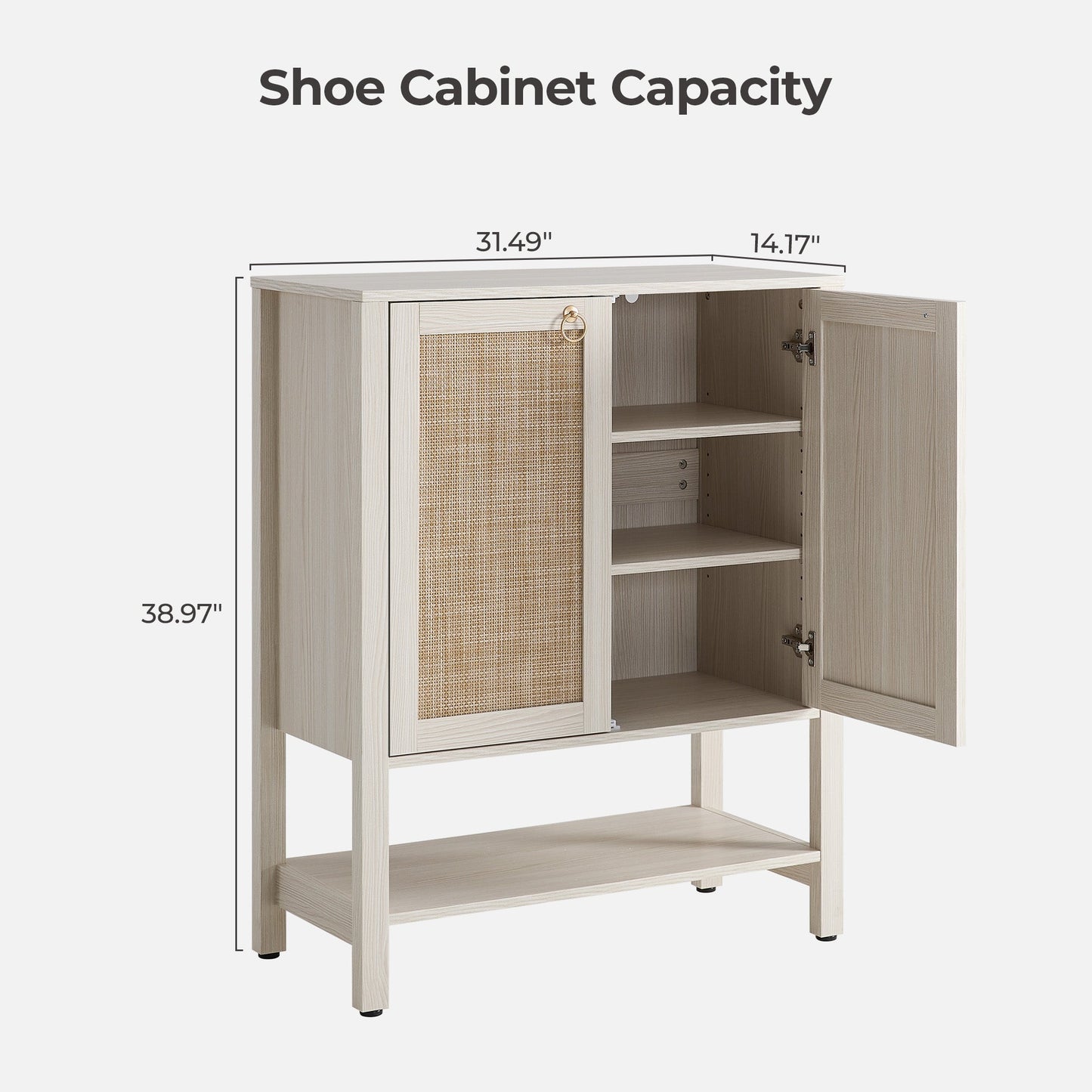 Terra Black Shoe Cabinet, 2 Doors