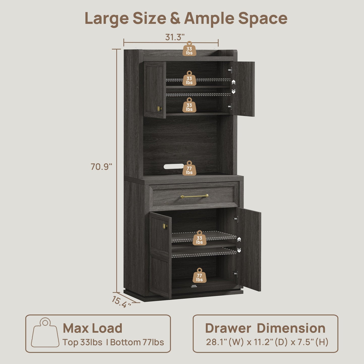 Helio White Pantry Cabinet
