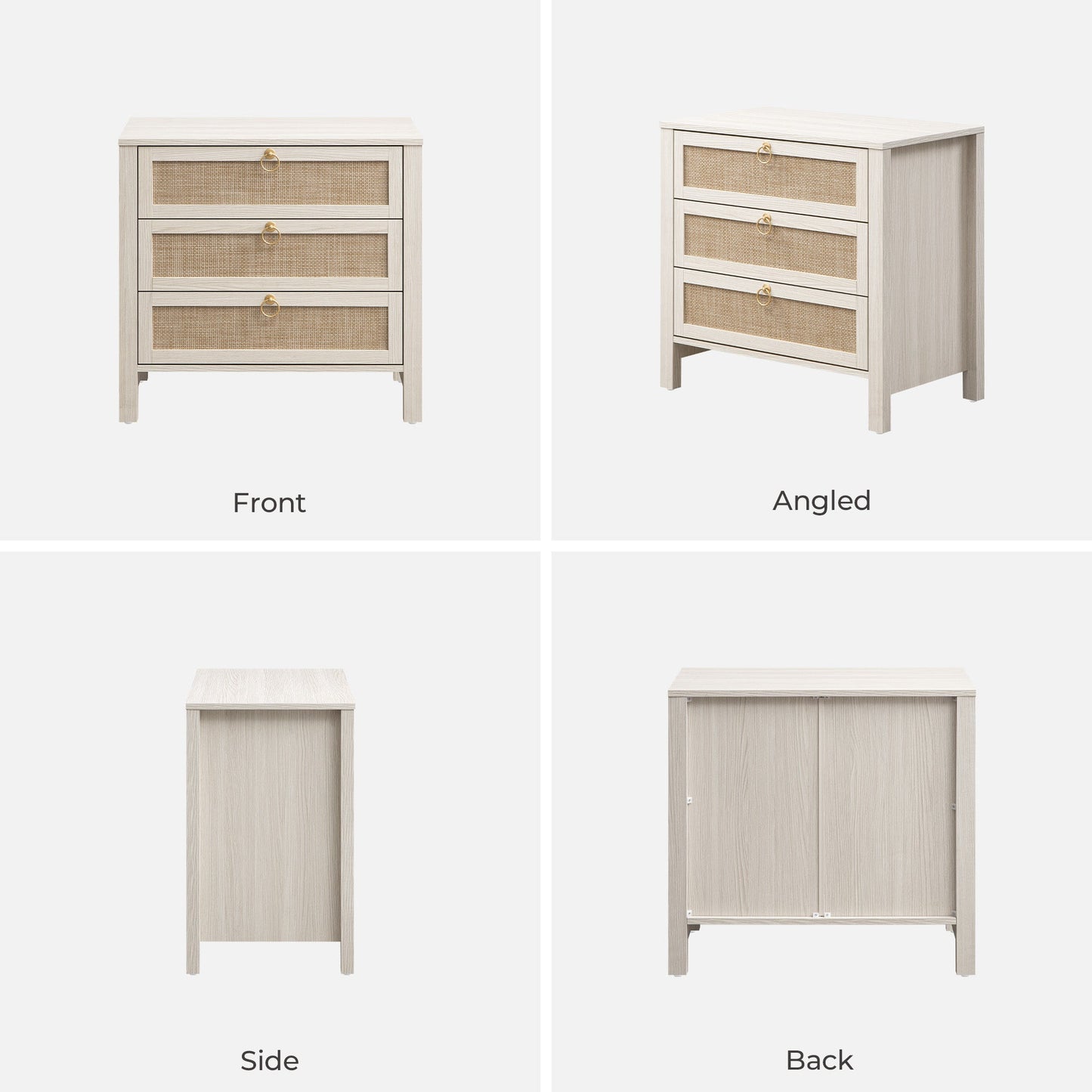 Terra 4 Doors Sideboard and 3 Drawers Nightstands Set for Living Room