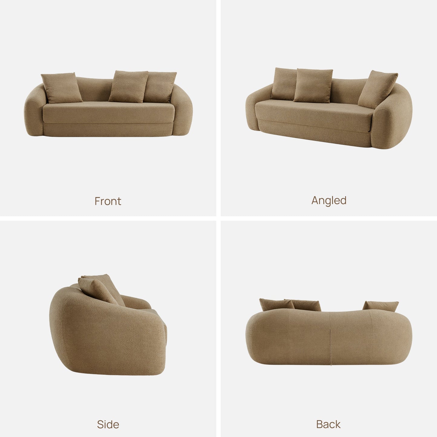 Nimbus 3 Seater Sofa Couch, Dark Grey