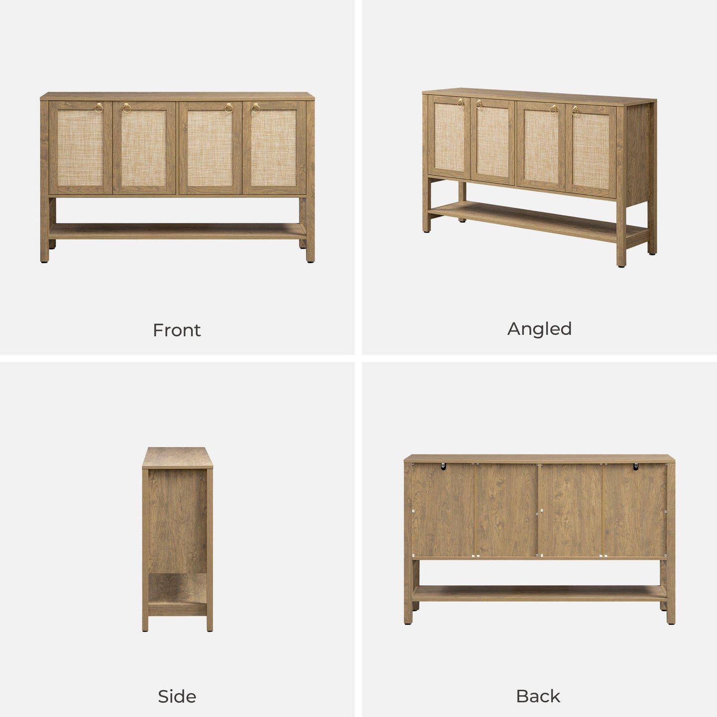 Terra 4 Doors Sideboard and 3 Drawers Nightstands Set