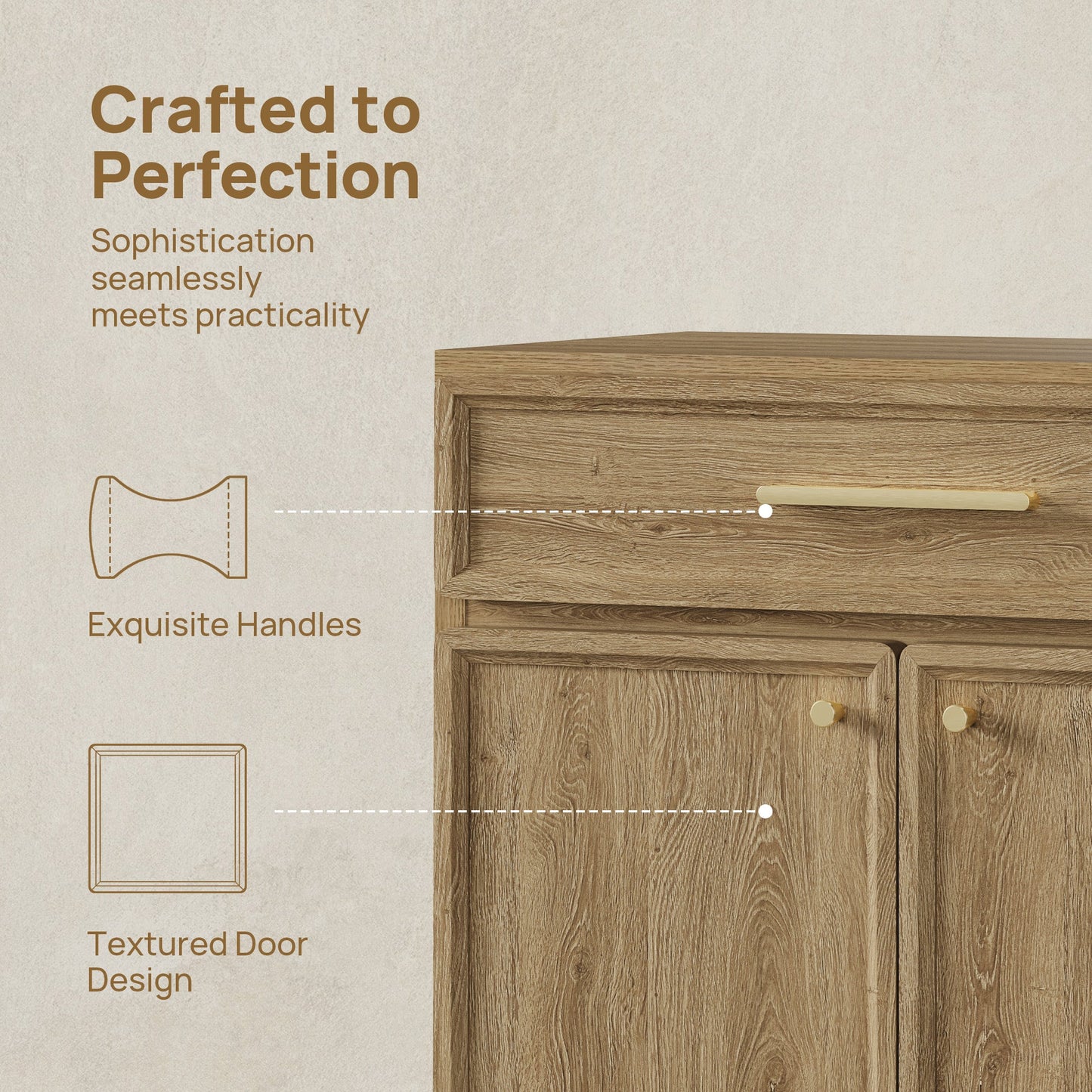 Crescent Sideboard with 1 Drawer