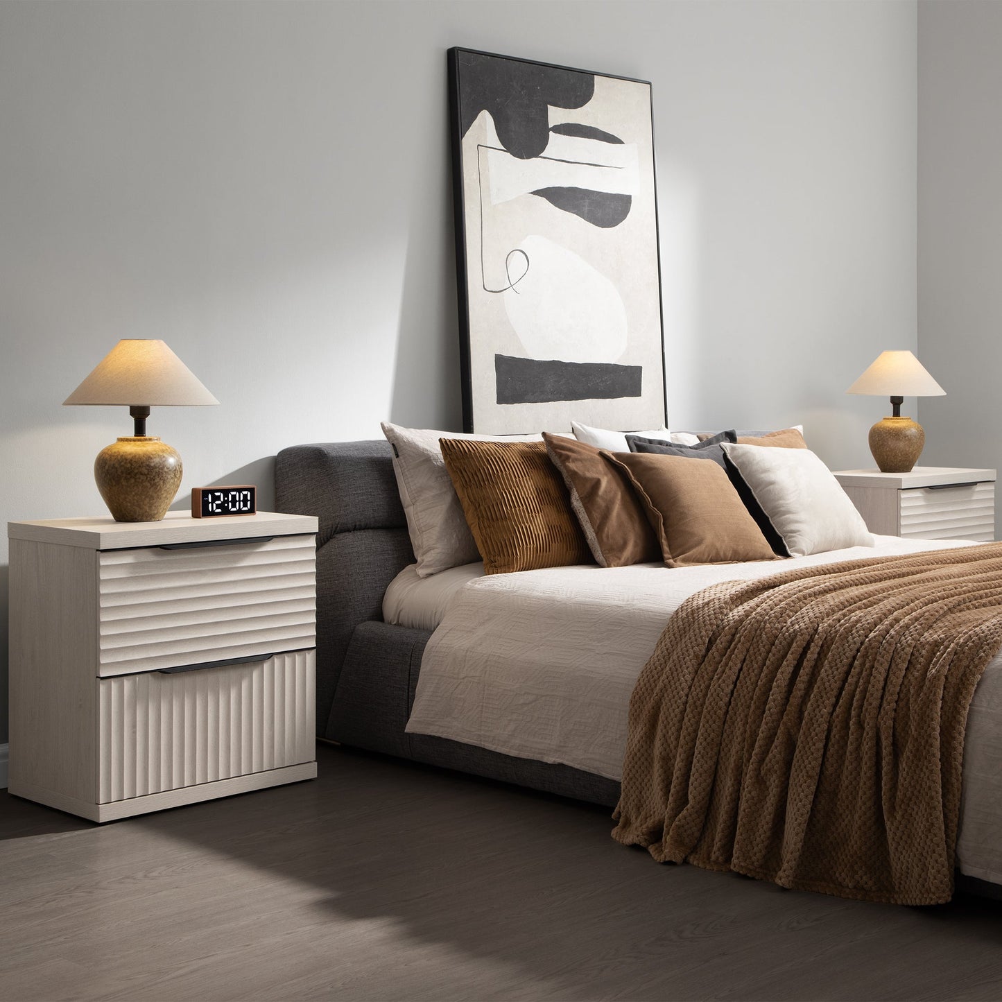 Stria Nightstand with Storage