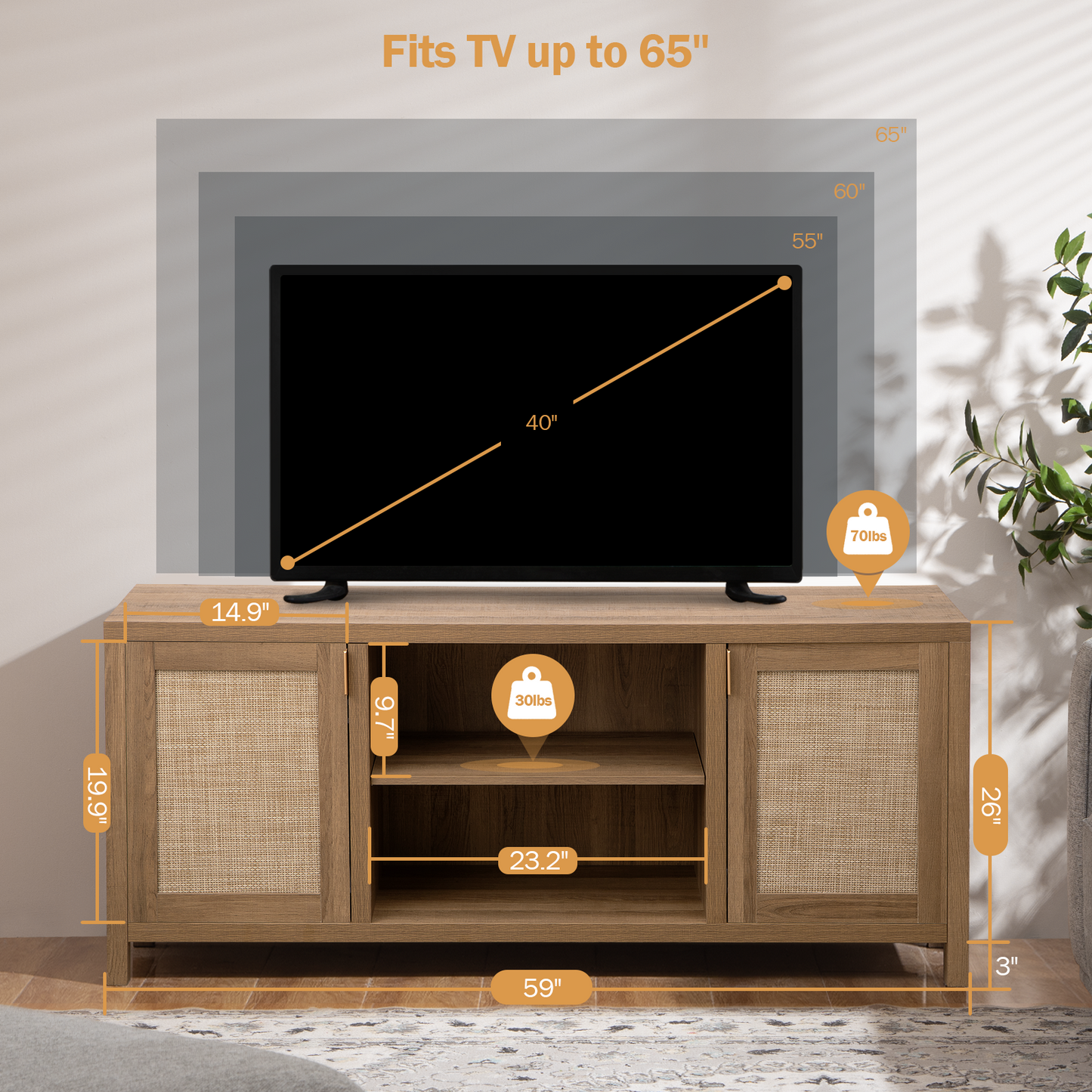 Savanna TV Stands with Shelves