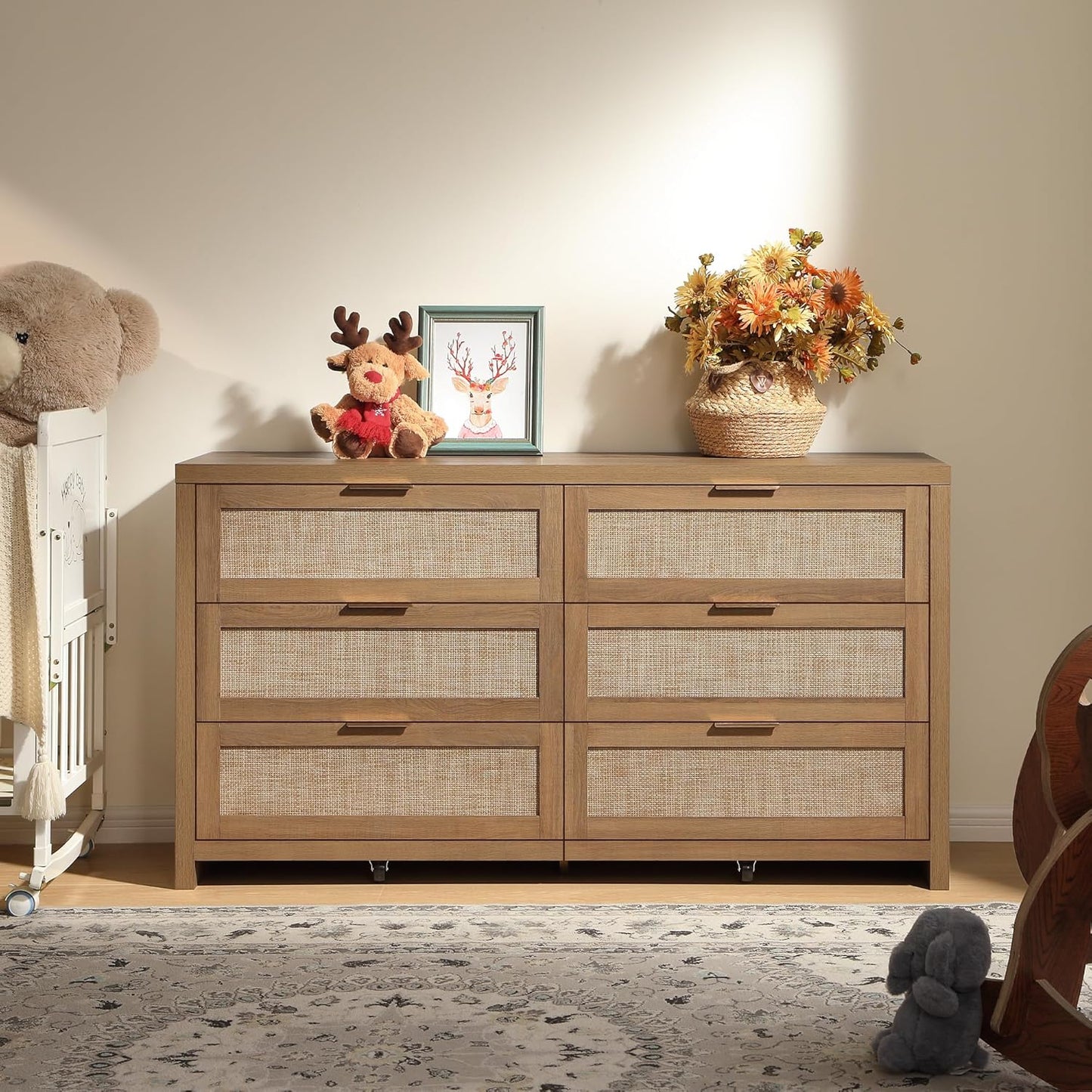 Savanna Nightstand and 6-Drawers Dresser Set