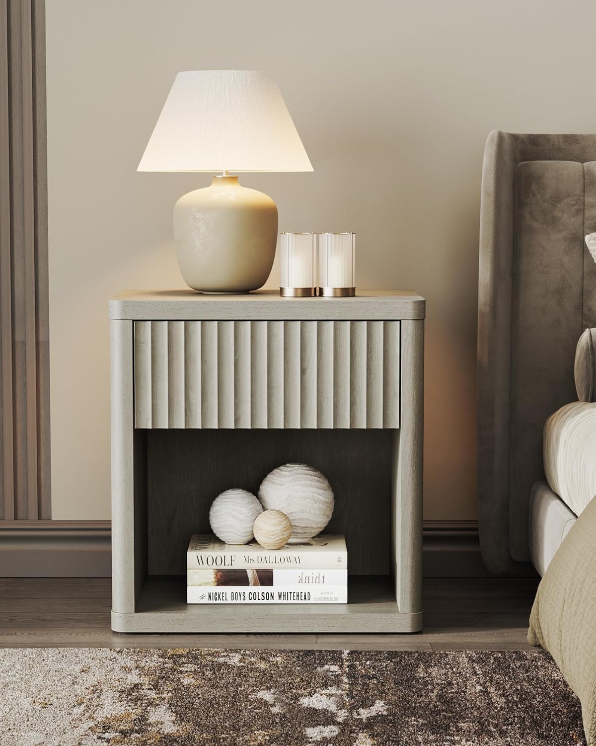 Stria 6-Drawer Dresser and Cas Nightstand Set