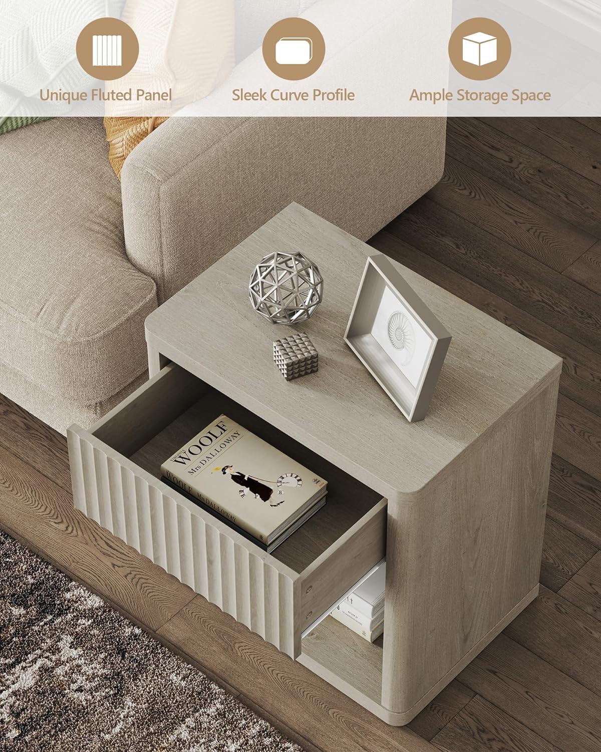 Stria 6-Drawer Dresser and Cas Nightstand Set
