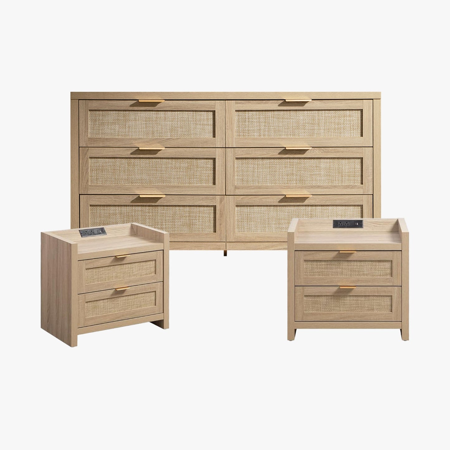 Savanna Dresser and 2 Drawers Nightstands Set
