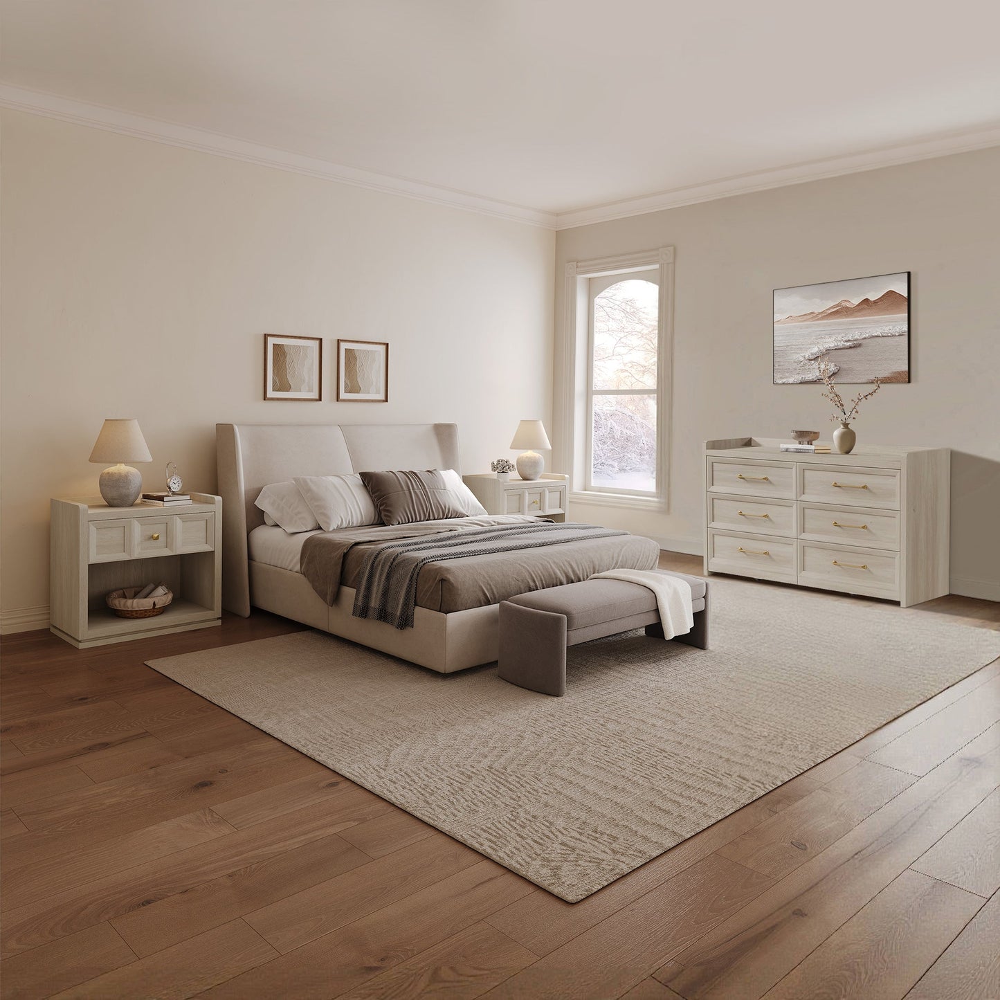 Helio 6 Drawers Dresser and Nightstand