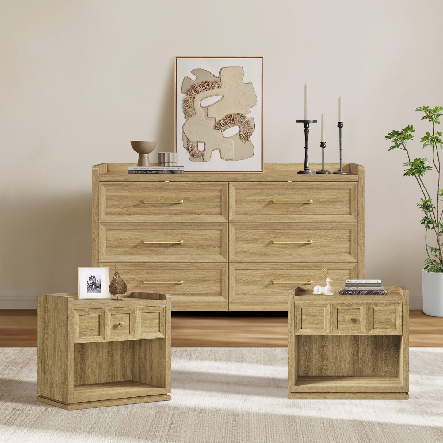 Helio 6 Drawers Dresser and Nightstand