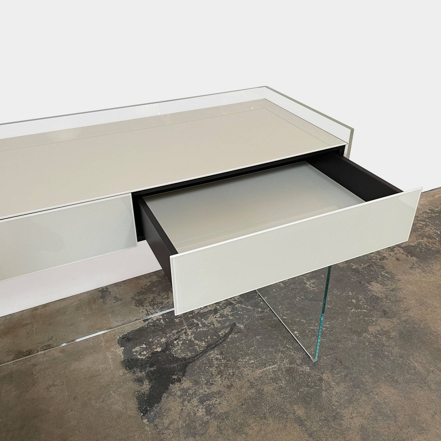 Console en verre flotté