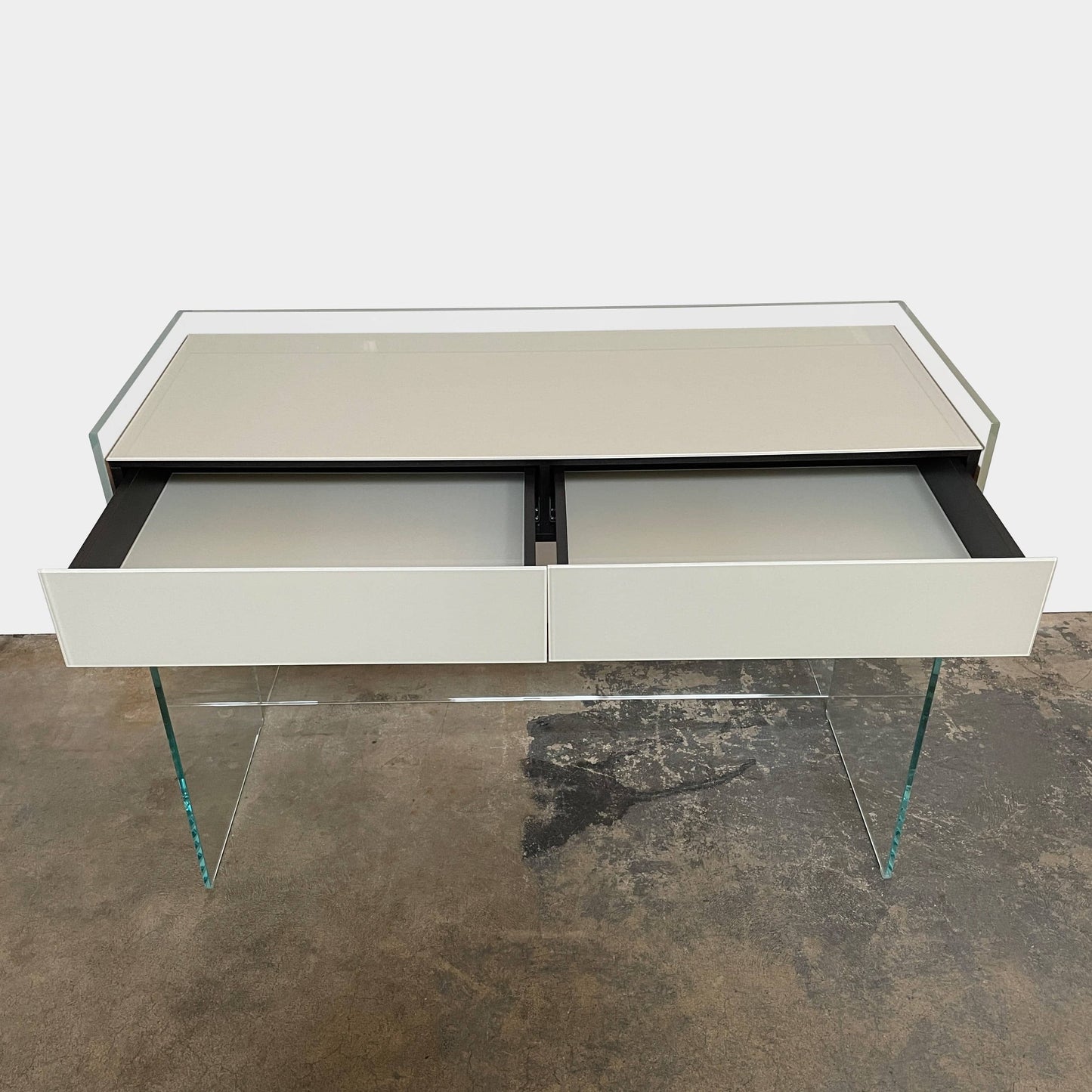 Console en verre flotté