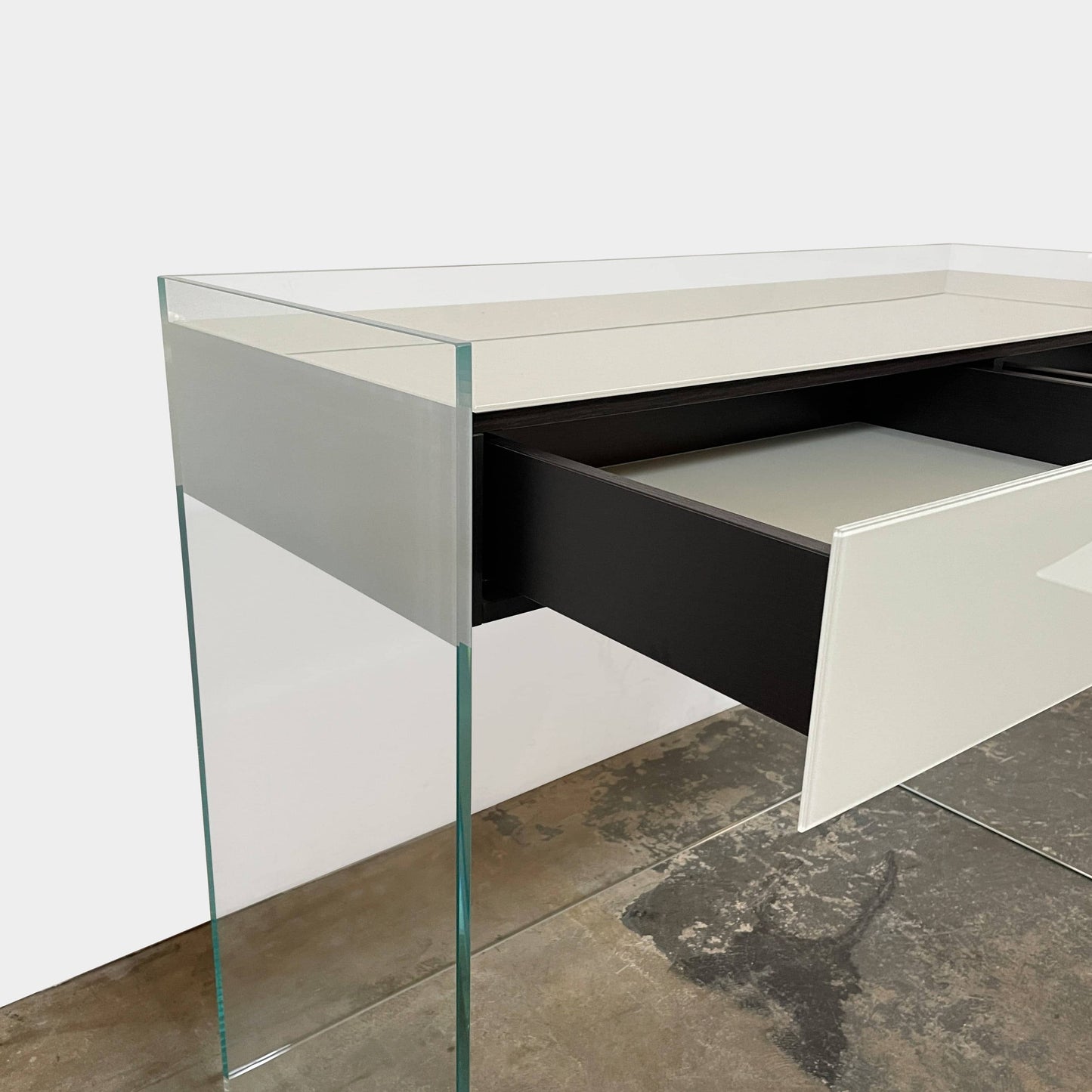 Console en verre flotté
