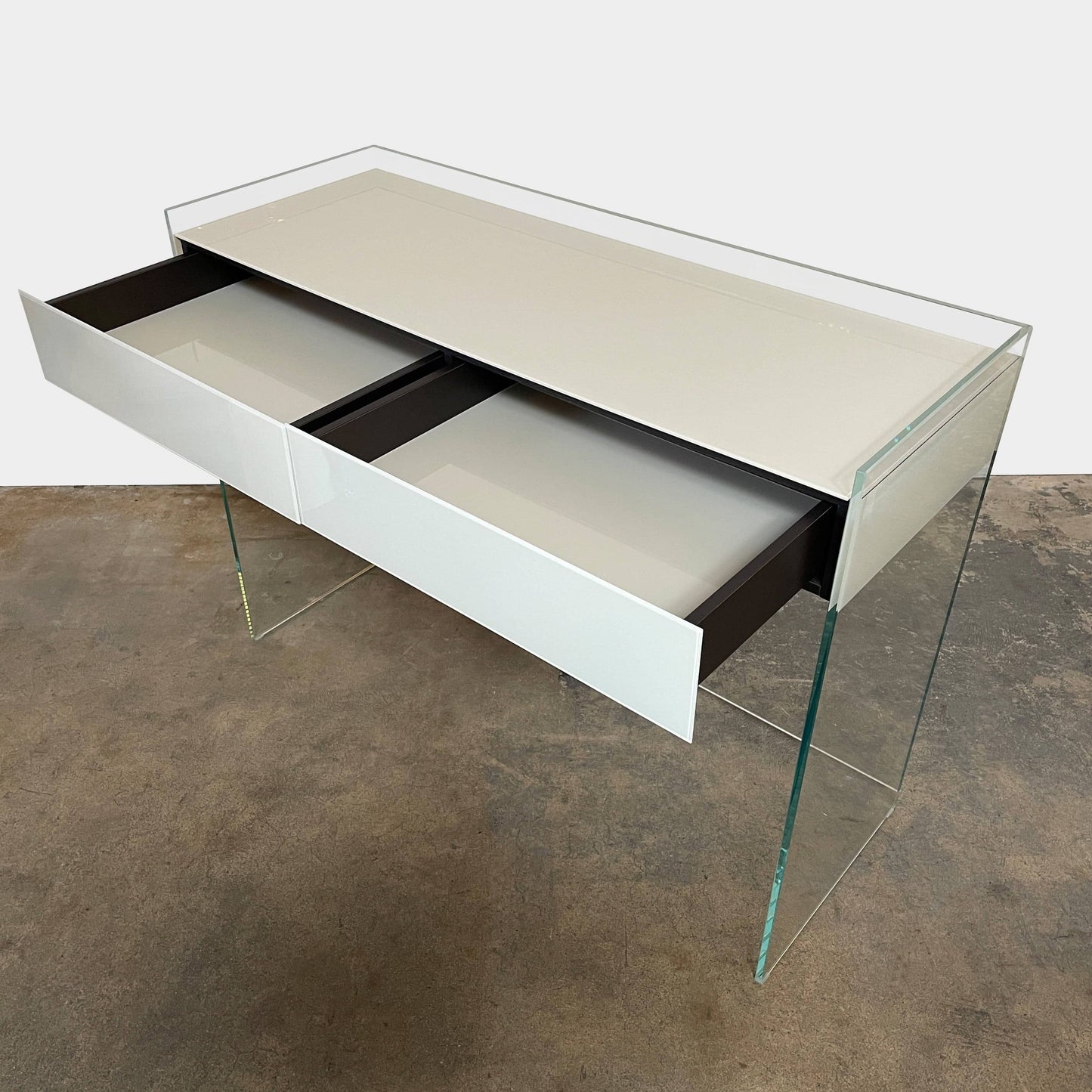 Console en verre flotté