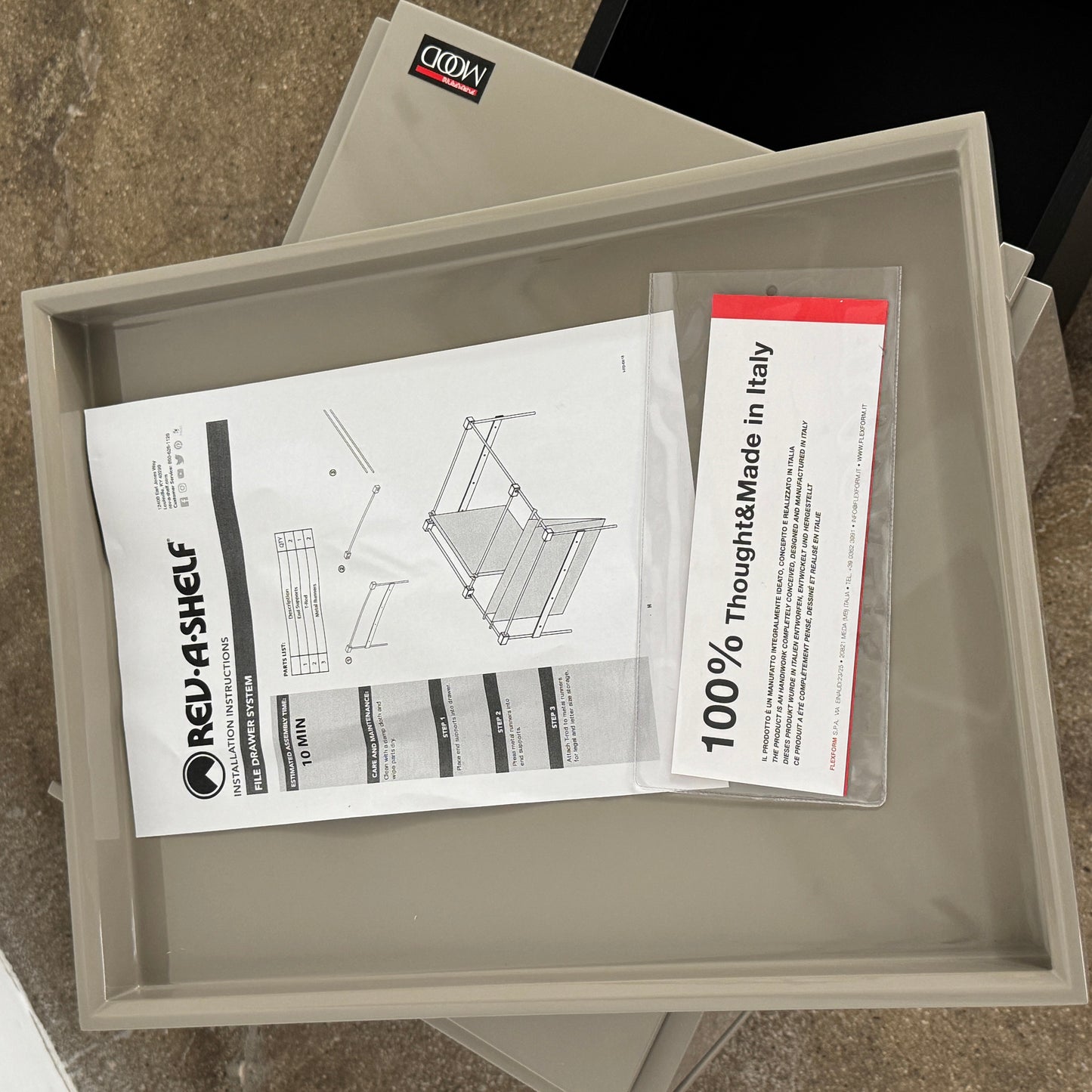 Commode à tiroirs Flexform Benjamin avec compartiment pour classeurs