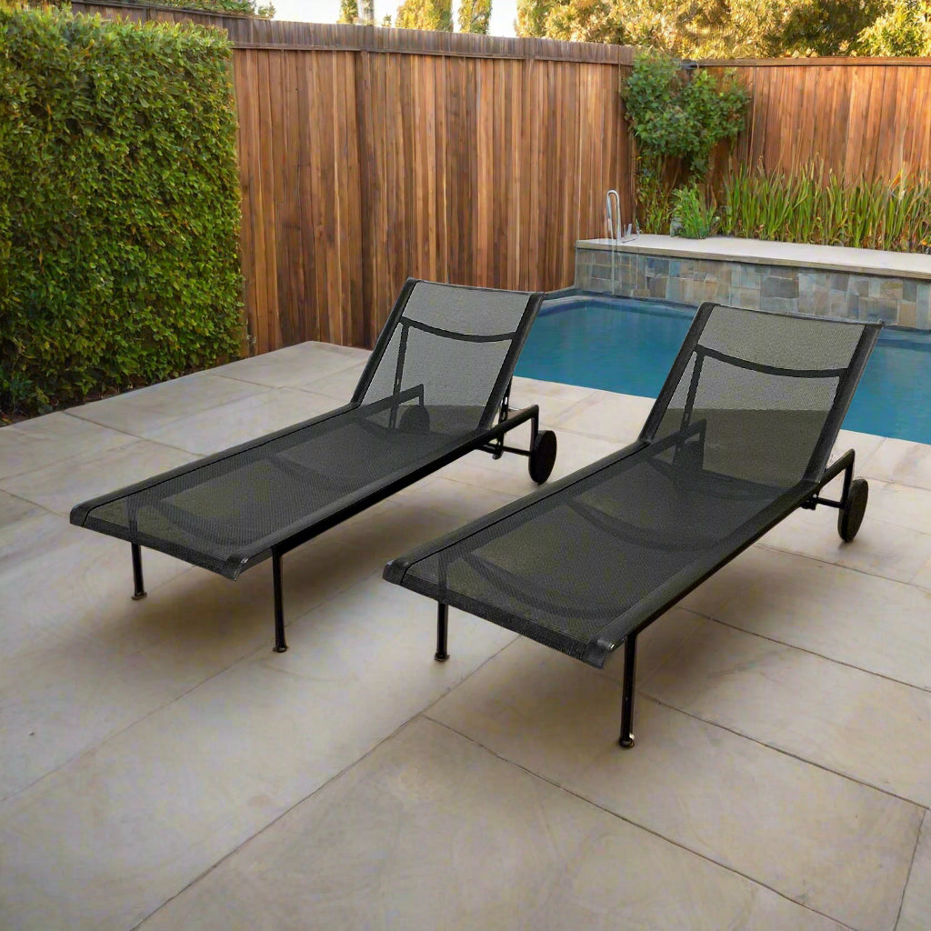 Chaise longue réglable Knoll 1966 Collection en onyx
