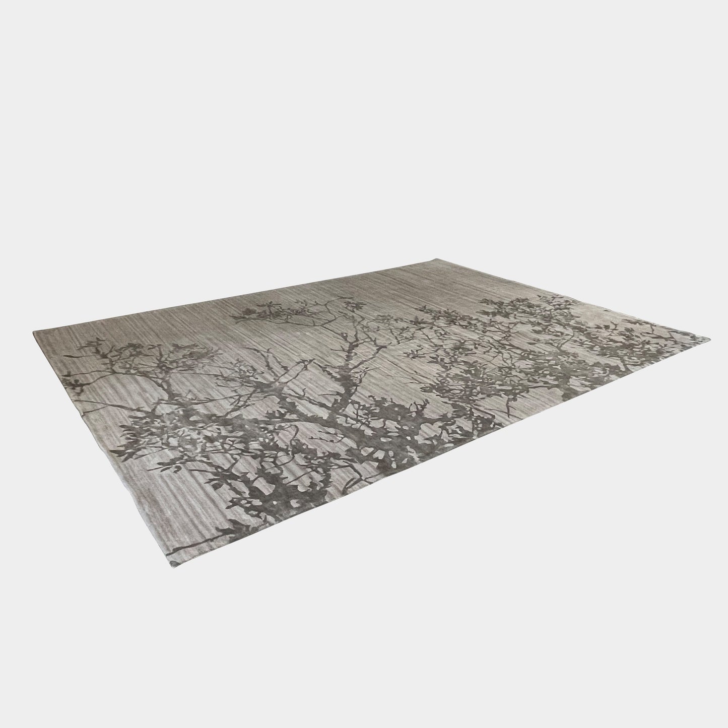 Tapis en laine et soie beige chêne 9x12