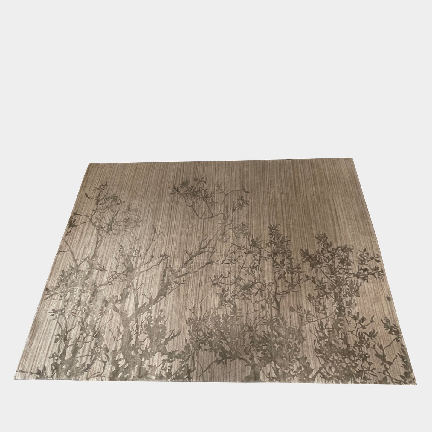 Tapis en laine et soie beige chêne 9x12
