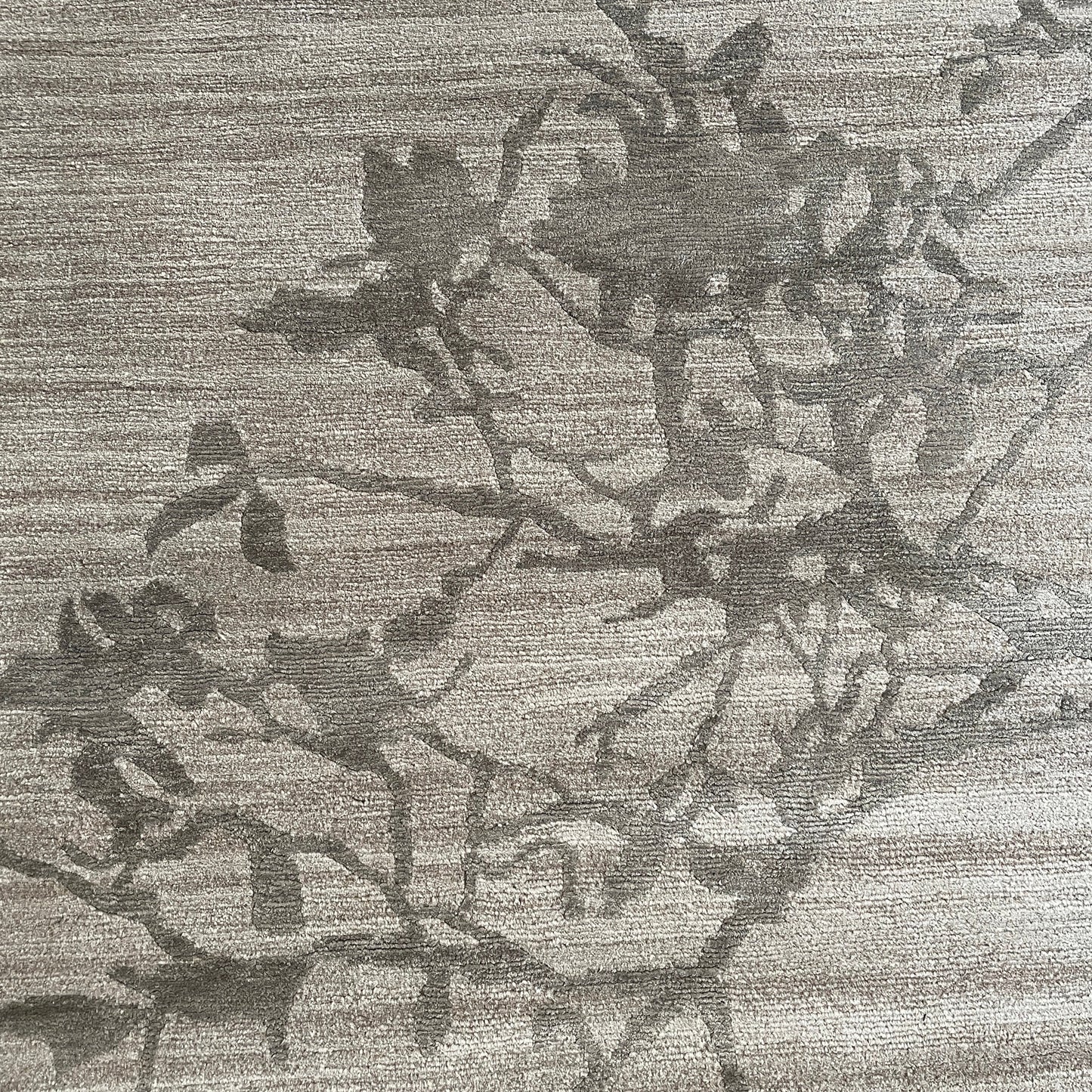 Tapis en laine et soie beige chêne 9x12