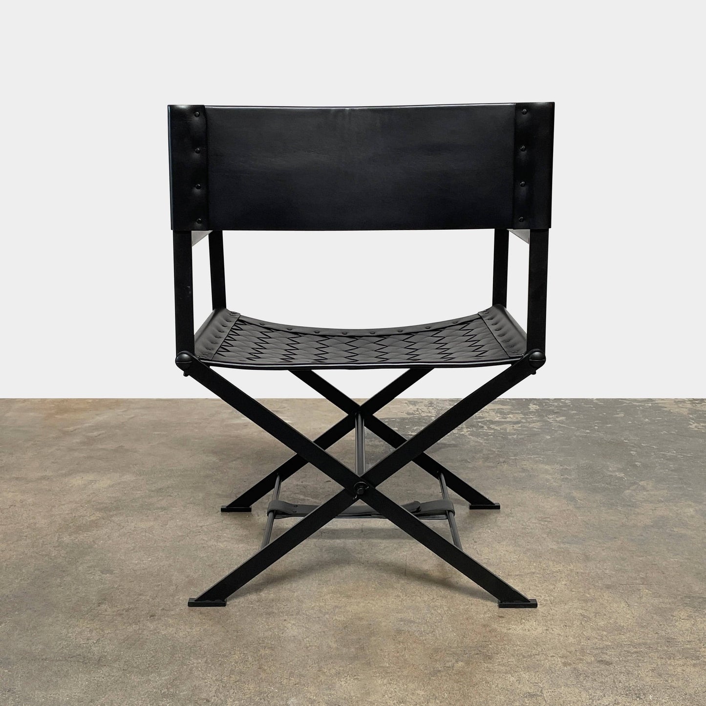 Fauteuil de réalisateur en cuir Nero de Bottega Veneta