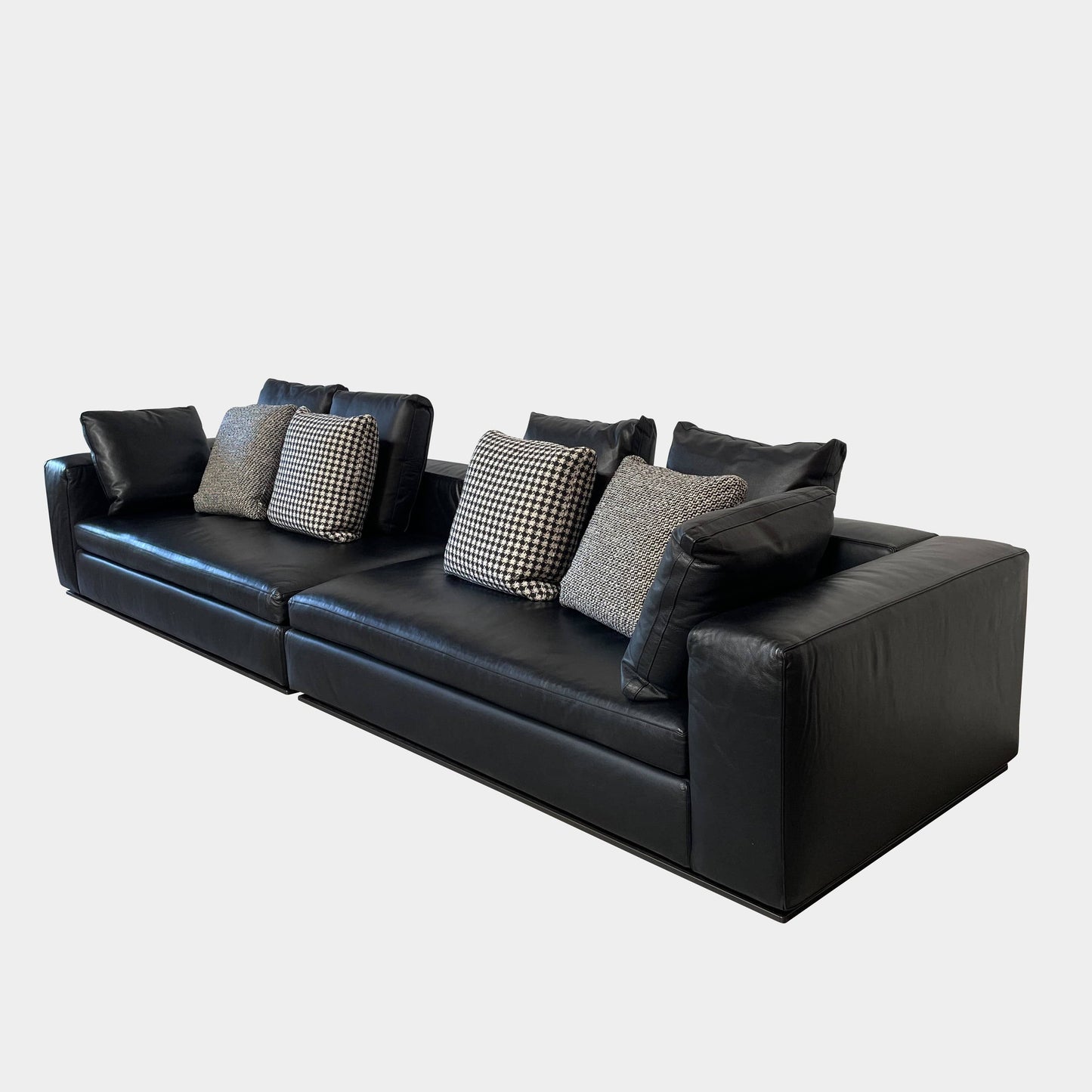 Canapé en cuir noir Minotti Hamilton