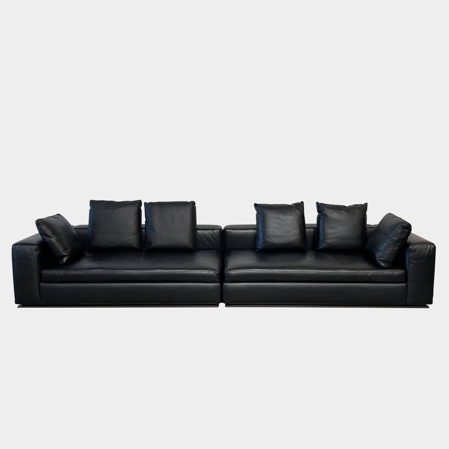 Canapé en cuir noir Minotti Hamilton