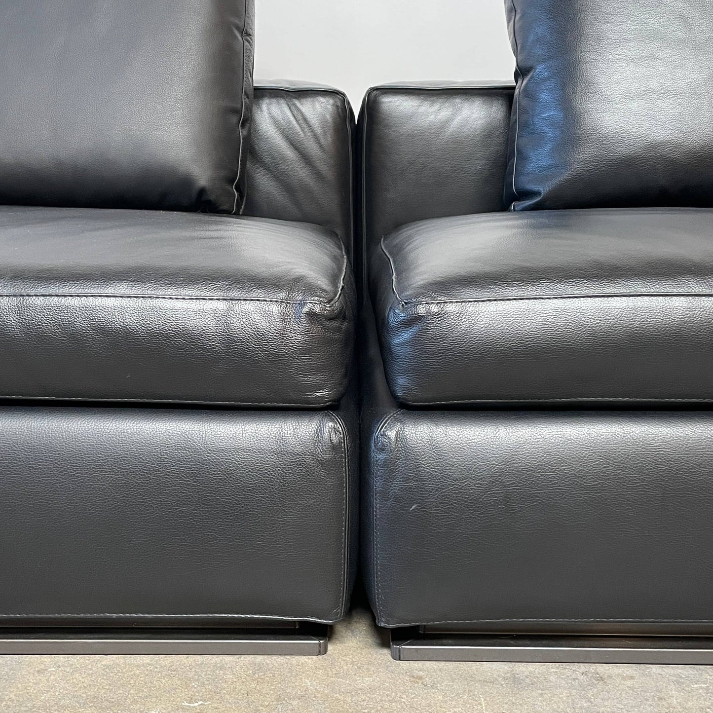 Canapé en cuir noir Minotti Hamilton